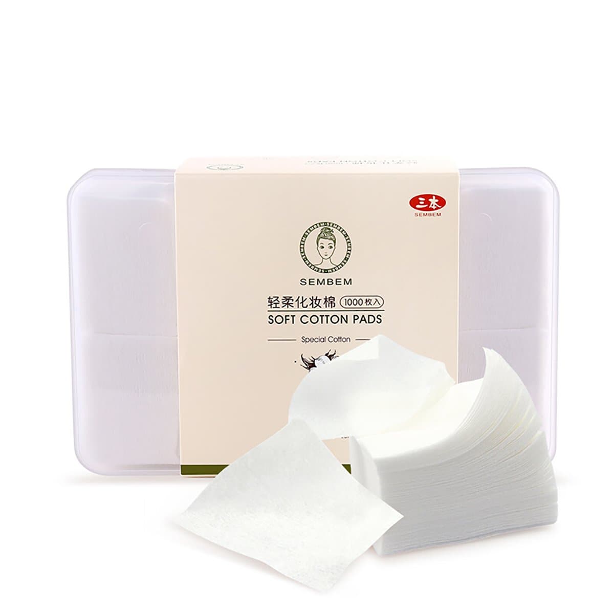 Sembem 1000 Pcs Facial Soft Cotton Pads Makeup Removal Pads Nail Polish Pads Cosmetic Remover Cotton Pads Lint Free Makeup Cotton Pads