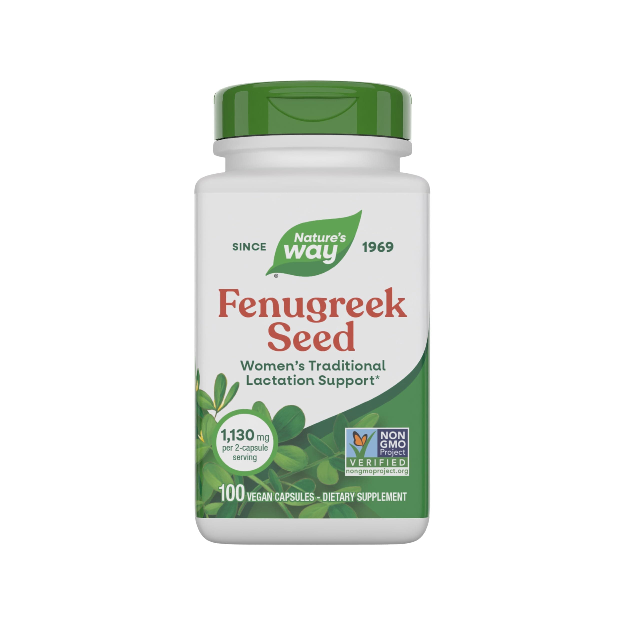 Nature's Way Fenugreek Seed Supplement, Fenugreek for Traditional Breastfeeding Lactation Support*, Non-GMO Project Verified, Vegan, 100 Capsules (Packaging May Vary)