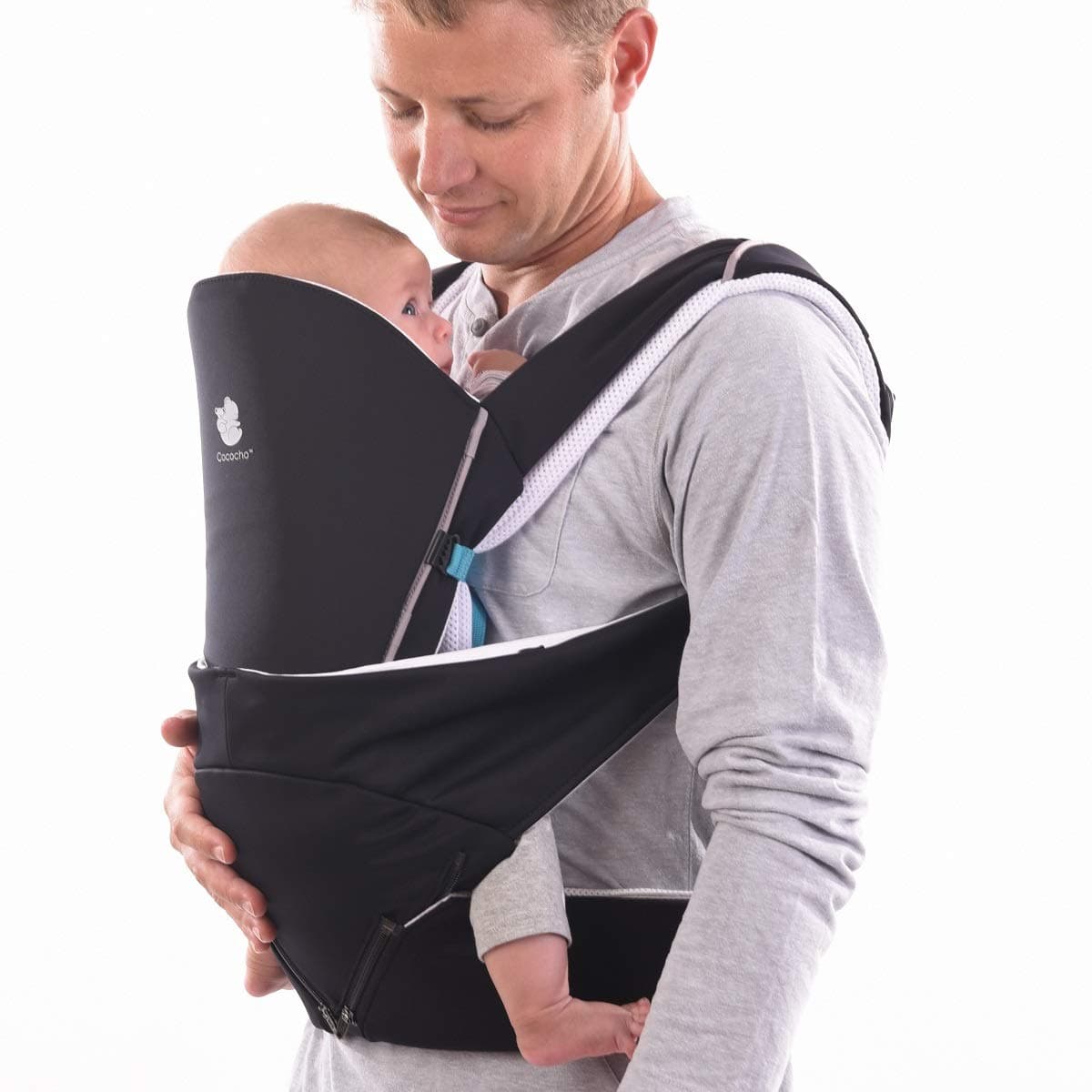 Cococho Ergonomic Baby Carrier- Adapts from Infant to Toddler, Easy Unassisted Wearing Method for Both Front and Back. Breathable Cotton 3D Mesh Inside. Teething Pads are Included.