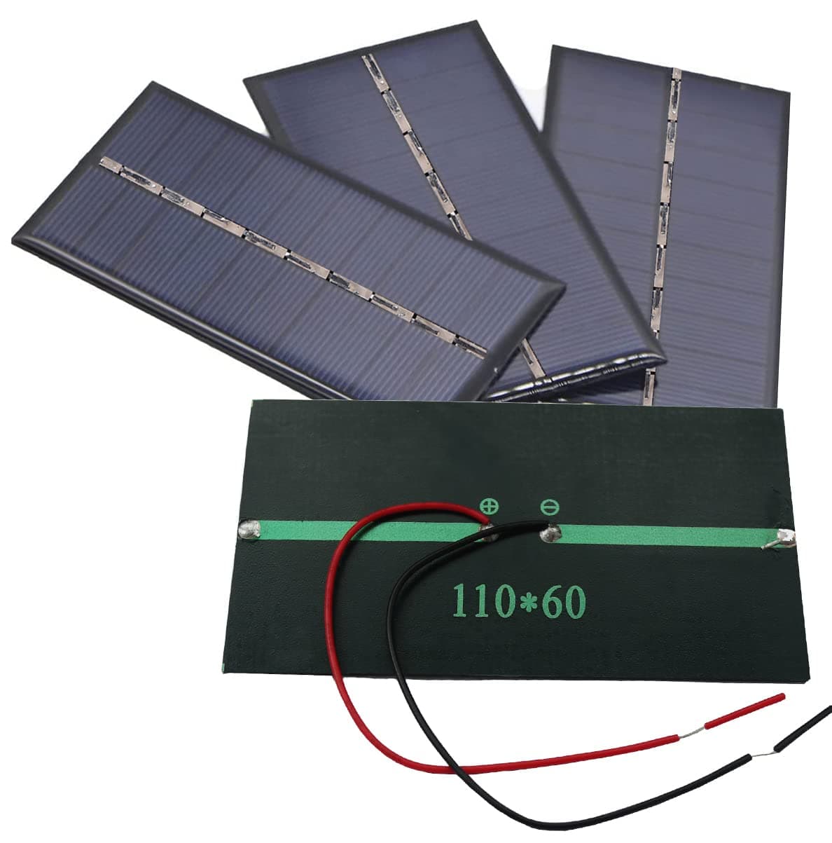 Delinx 4Pcs 5V 6V 1W Mini Solar Panels for DIY Electric Toy Materials Photovoltaic Cells Solar DIY System Kits 4.3"x2.36"
