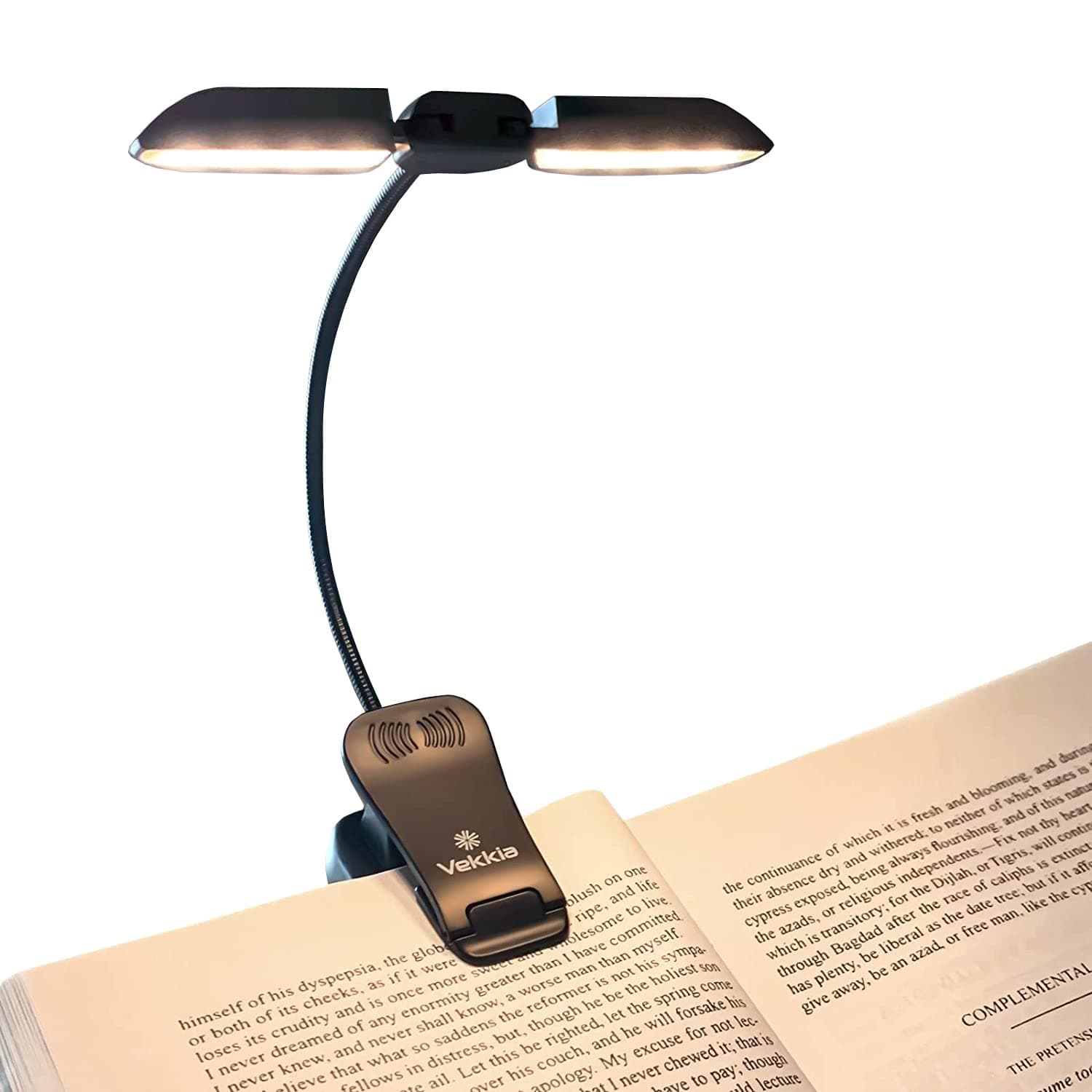 14 LED Rechargeable Book-Lights for Reading at Night in Bed, Warm/White Reading Light with Clamp, 180Ã‚° Adjustable Mini Clip on Light, Lightweight Eye Care Book Lamp Perfect for Bookworms & Kids