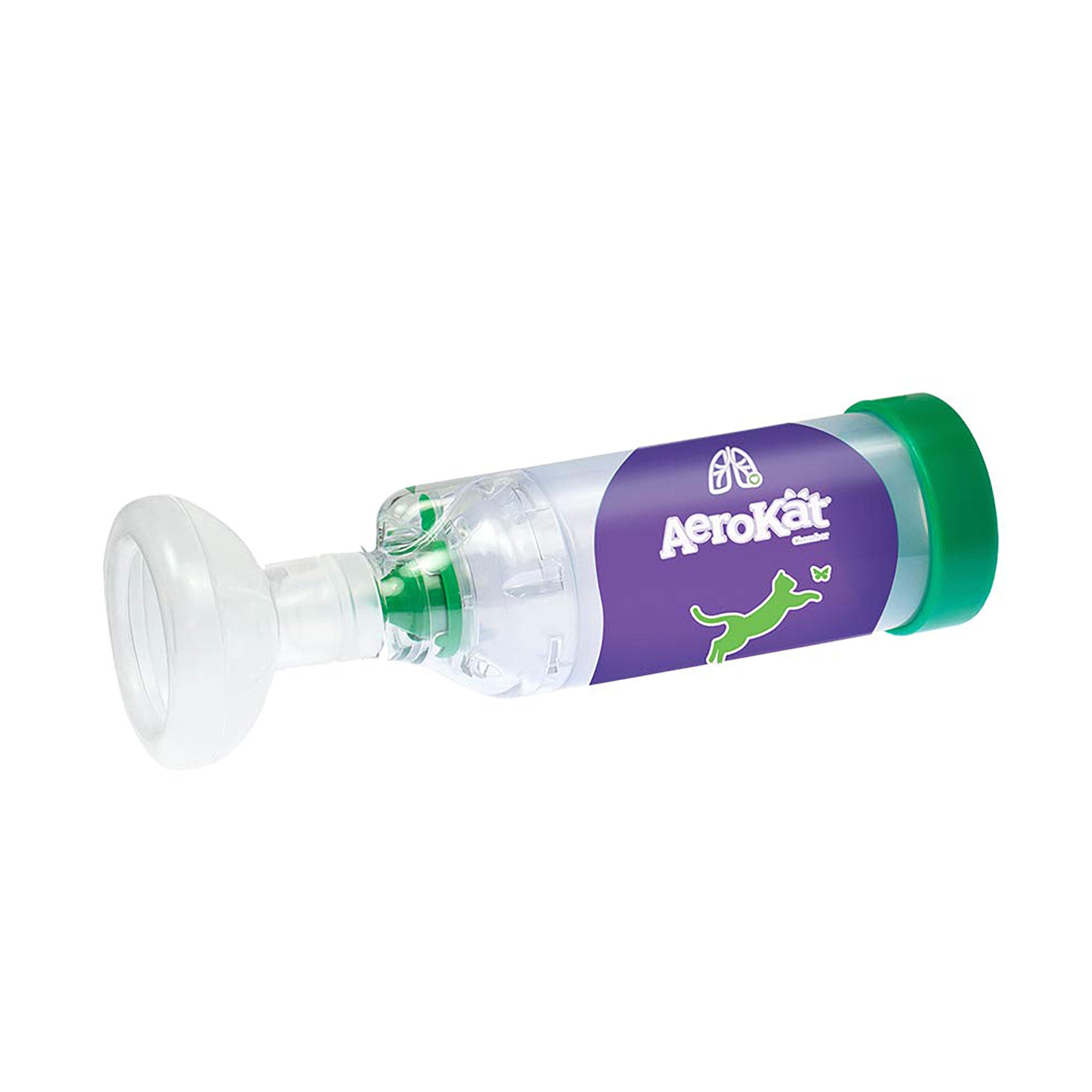 The Original AeroKat Feline Aerosol Chamber Inhaler Spacer for Cats and Kittens with Exclusive Flow-Vu Indicator