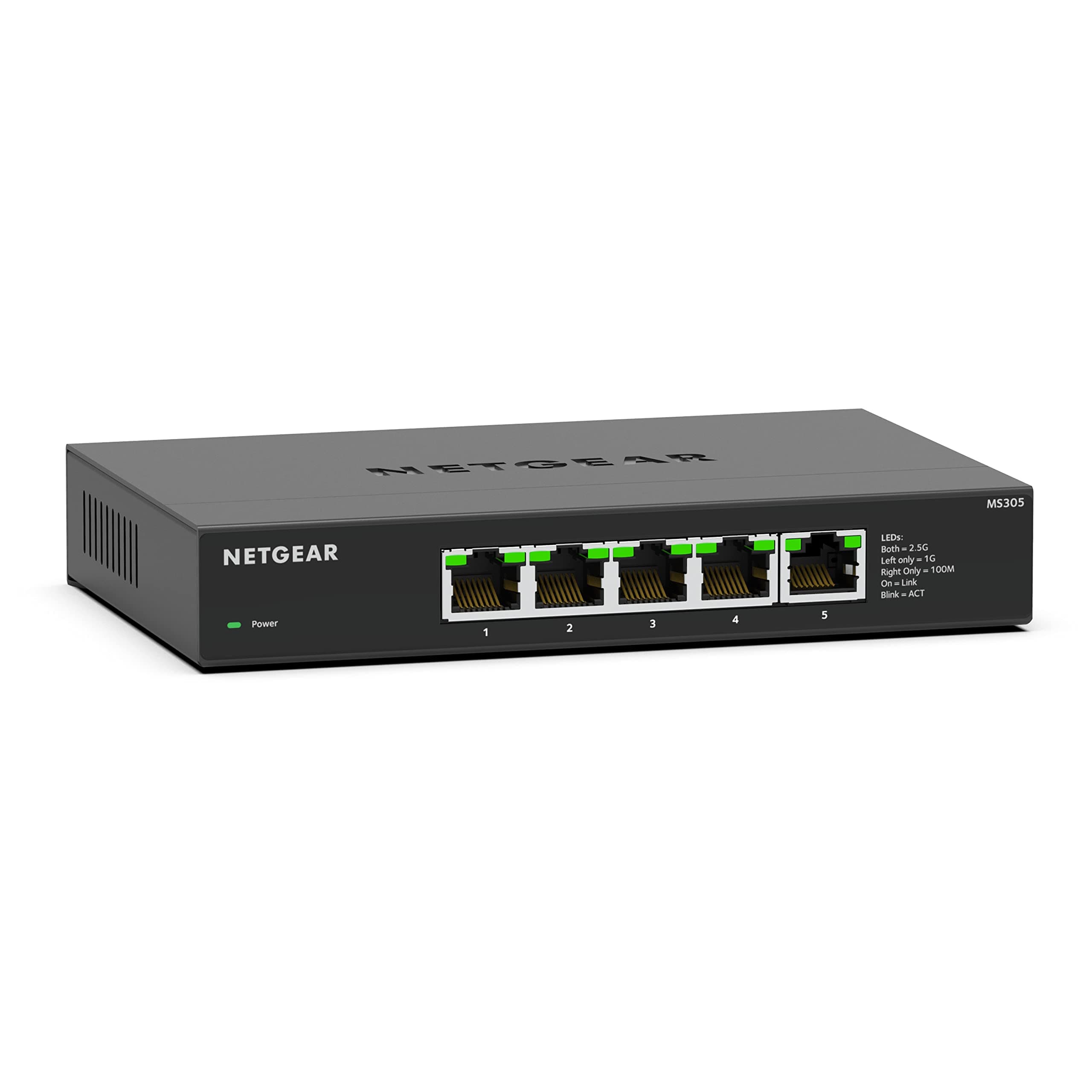 5 Port 2.5GB Switch (MS305) | Multi-Gigabit Ethernet Switch | 5 x 1G/2.5G Ports | Desktop or Wall Mount, and Limited 3 Year Protection