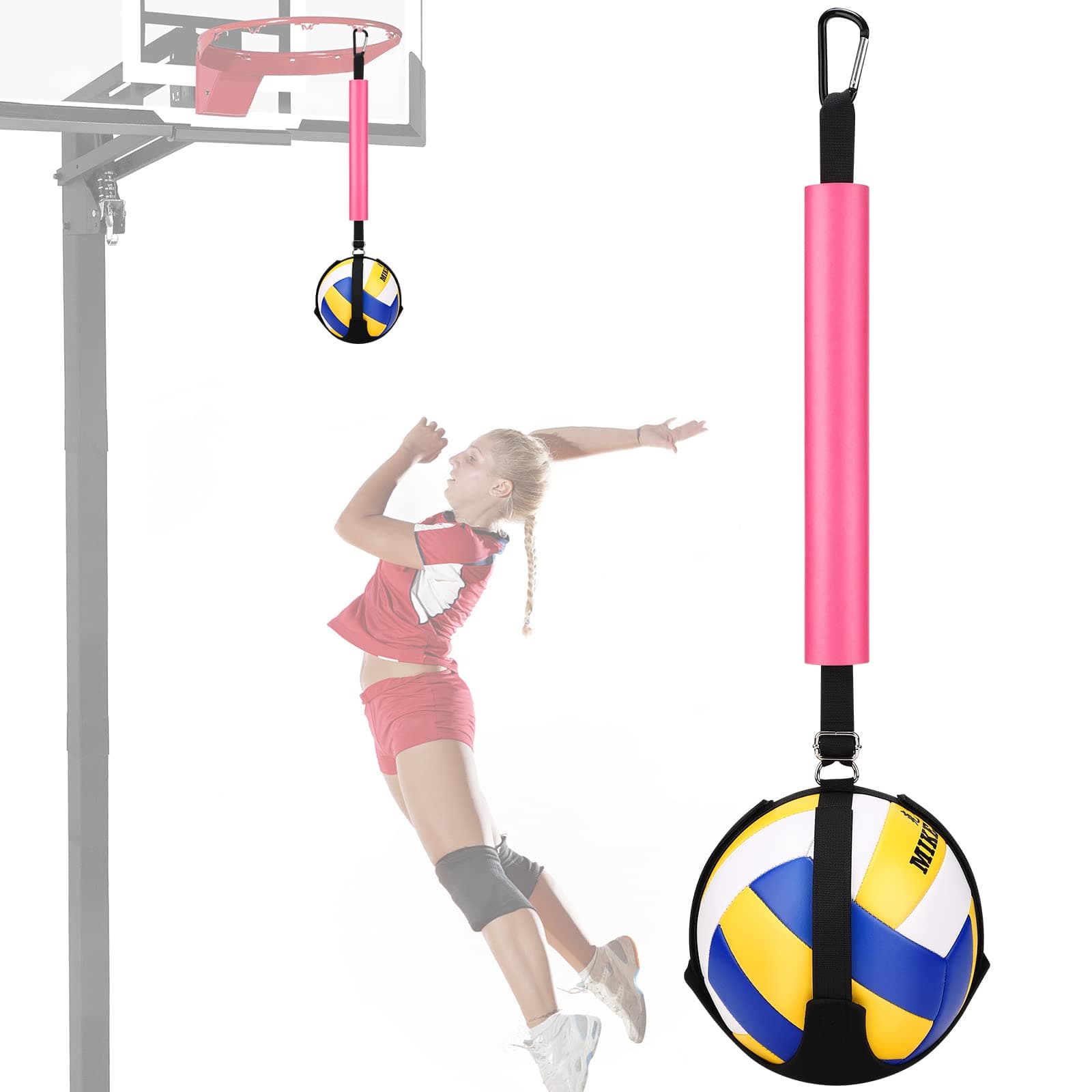 TOBWOLF Volleyball Spike Trainer, Solo Serve Trainer Volleyball Attack Traine...