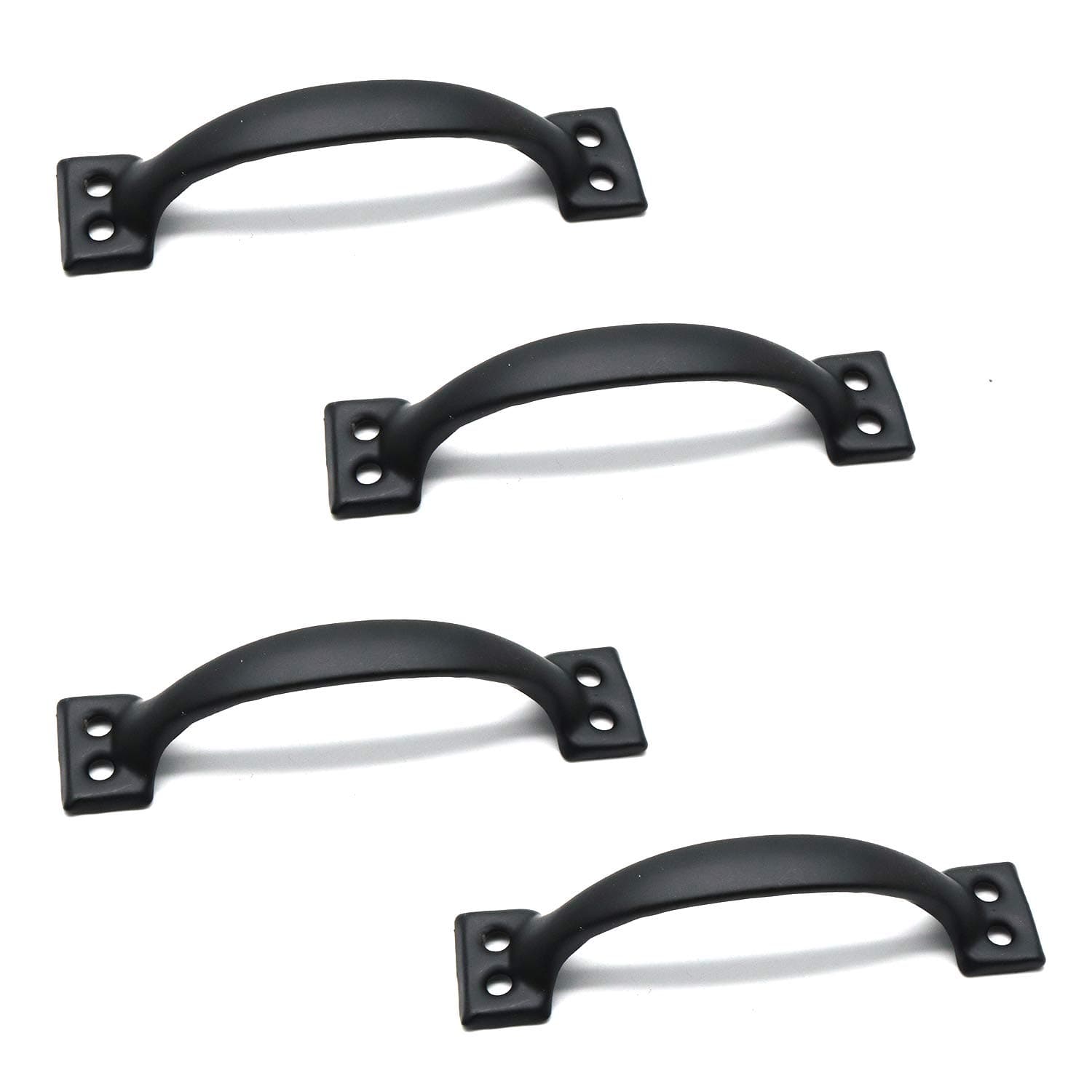 HONJIE Matt Black Pull Handles for Cabinet Drawer(4Pcs)