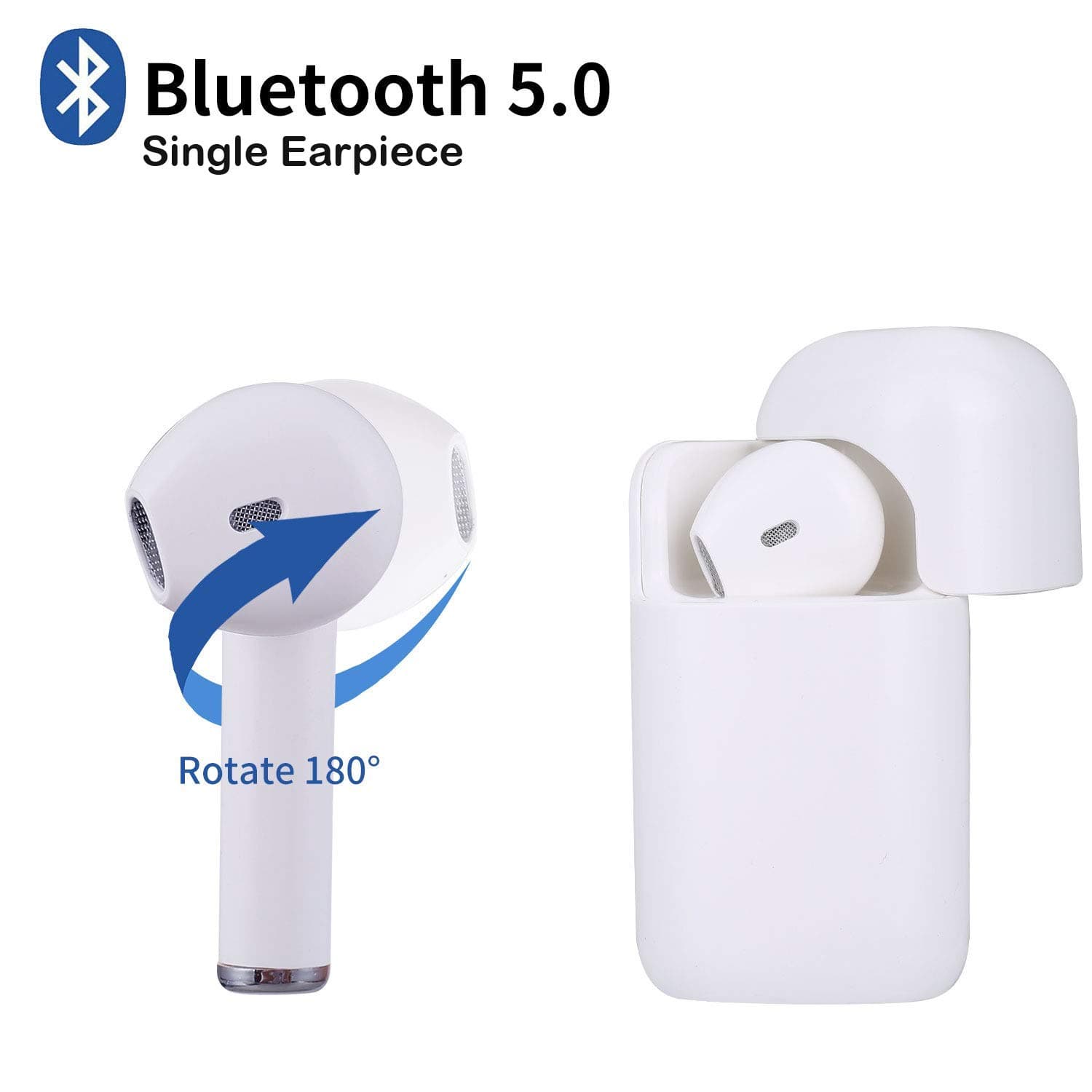 Wireless Earbuds, TOPSTYLE Upgraded Bluetooth 5.0 Headphones Stereo Earphone Cordless Sport Headsets,Built-in Mic Earphones with Portable Charging Case for Smartphones and Laptops