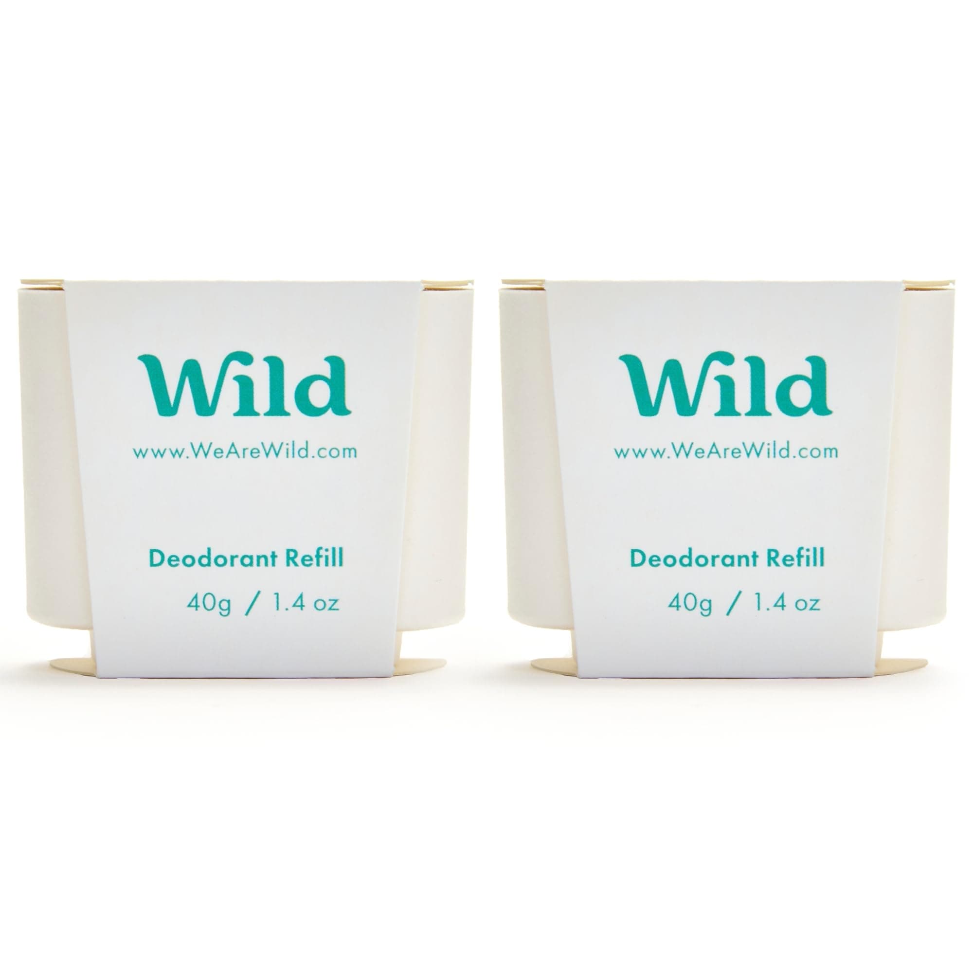 Wild - Natural Refillable Deodorant - Fresh Cotton & Sea Salt Refill Duo Pack - Vegan & Eco-Friendly - Aluminium Free - Long Lasting Protection - Natural Ingredients - 2 Pack of 40g Refills