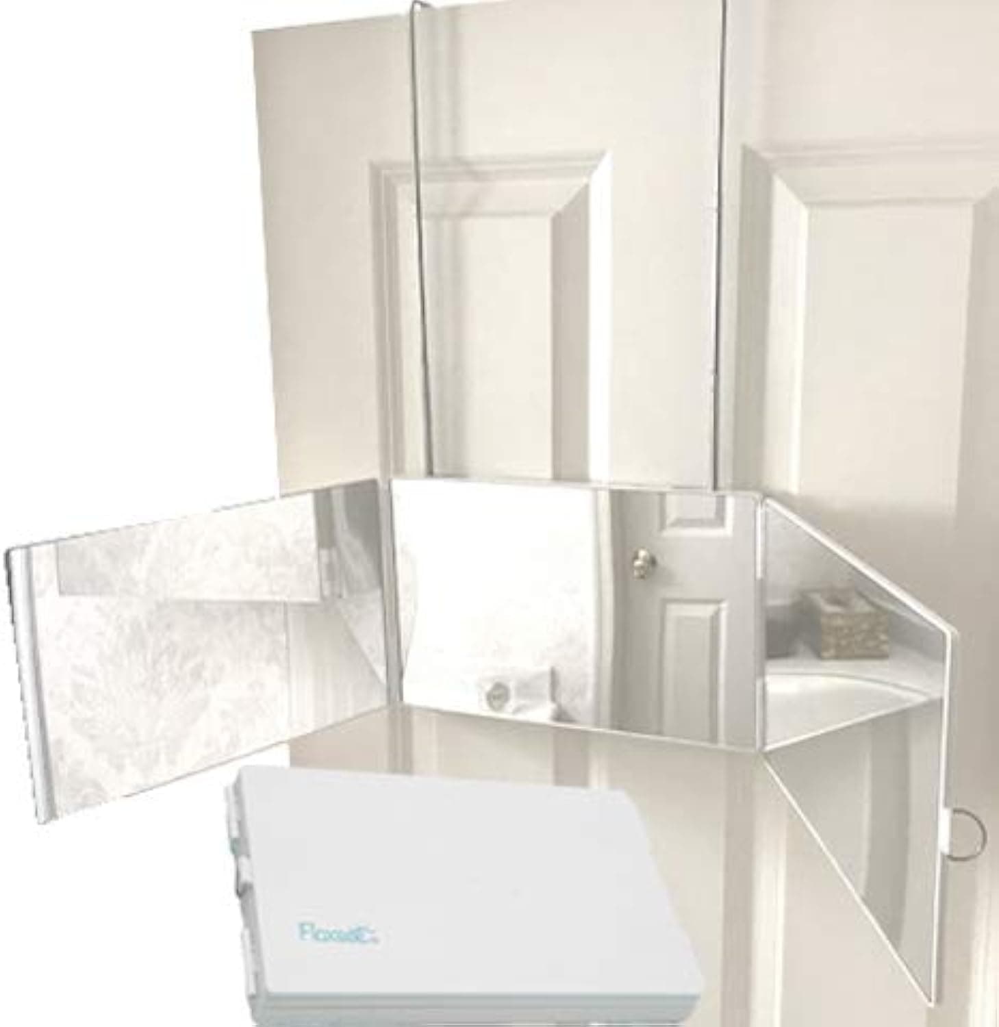 Portable Tri-Fold Mirror Home/Travel (White) 3 Way Mirror Hair, Makeup, Back of Head, Coloring, Styling, Cutting, Gifts for Men/Women