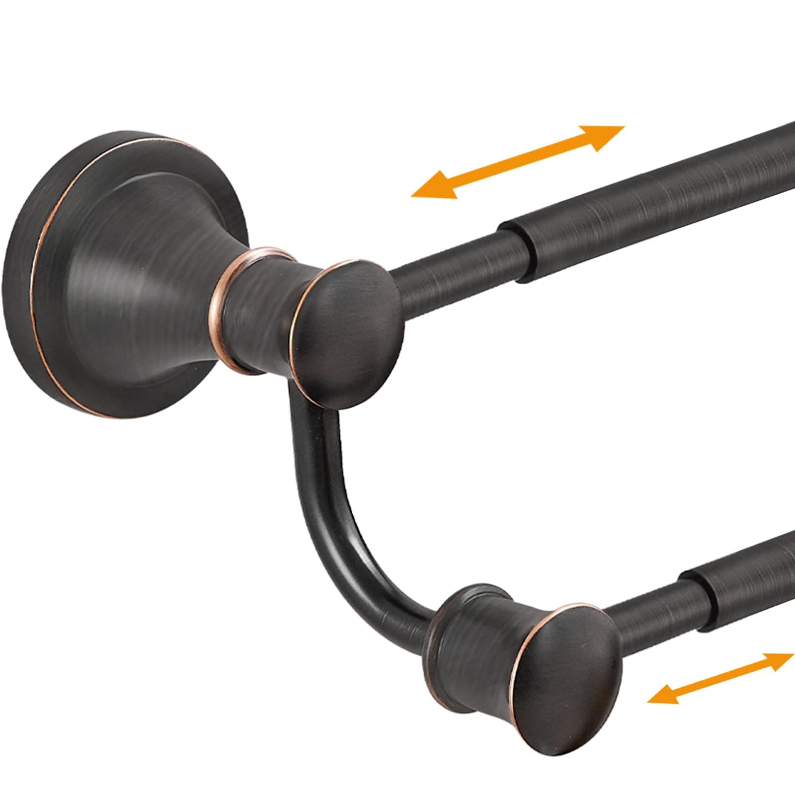 Hoimpro Adjustable Retractable 15-27 Inches Stainless Steel Bathroom Towel Bar, Bathroom Accessories Bath Hotel Double Towel Bar Rod Hanger Wall Mounted Towel Holder Towel Rack, Oil Rubbed Bronze