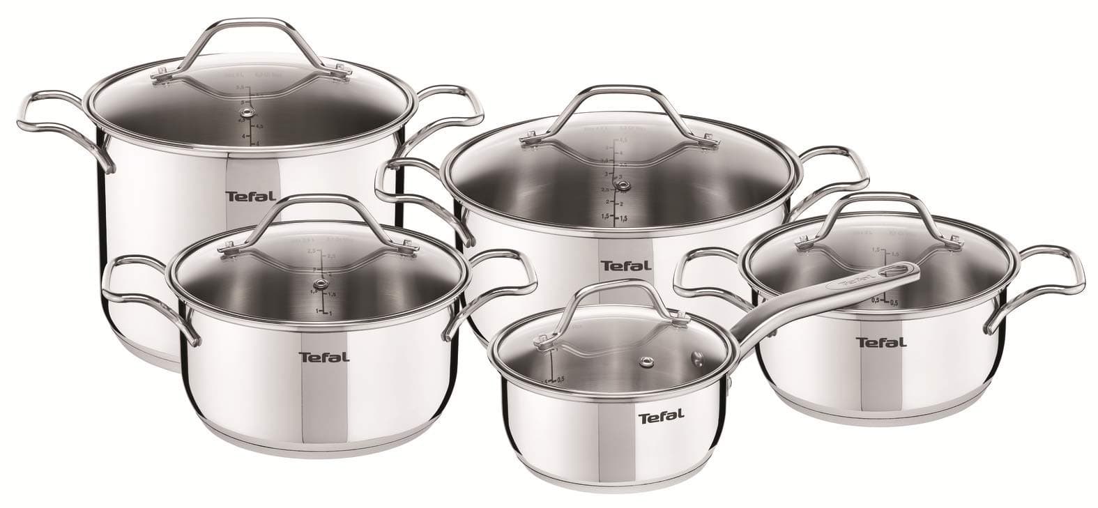 Tefal Intuition SS Set of 10 Pieces, Stainless Steel