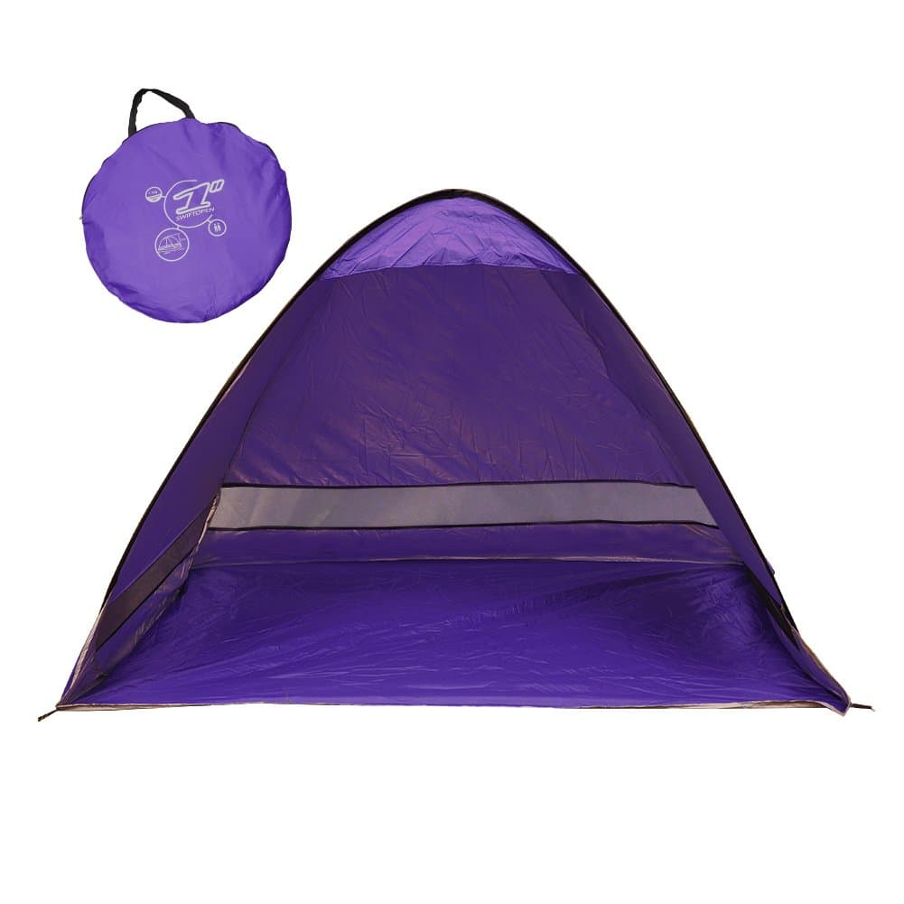 SunnyRoyal Automatic Pop Up Tent,2-3 Person Beach Cabana Tents for Camping Fishing Picnic Portable Outdoor UV Protection Beach Tent Sun Shelter Beach Shade for Baby 78.7”×47.3”×51” (Purple)