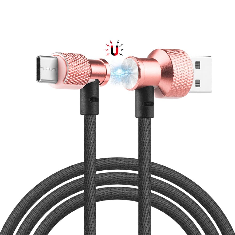 HOTNOW USB Type C Cable, USB C Cable 4Ft Powerline Cloth Braided Cord with Magnetic Shell Fast Charger for MacBook, LG G6 V20 G5, Google Pixel, Nexus 6P 5X, Nintendo Switch, Samsung Galaxy S8+ (Gold)