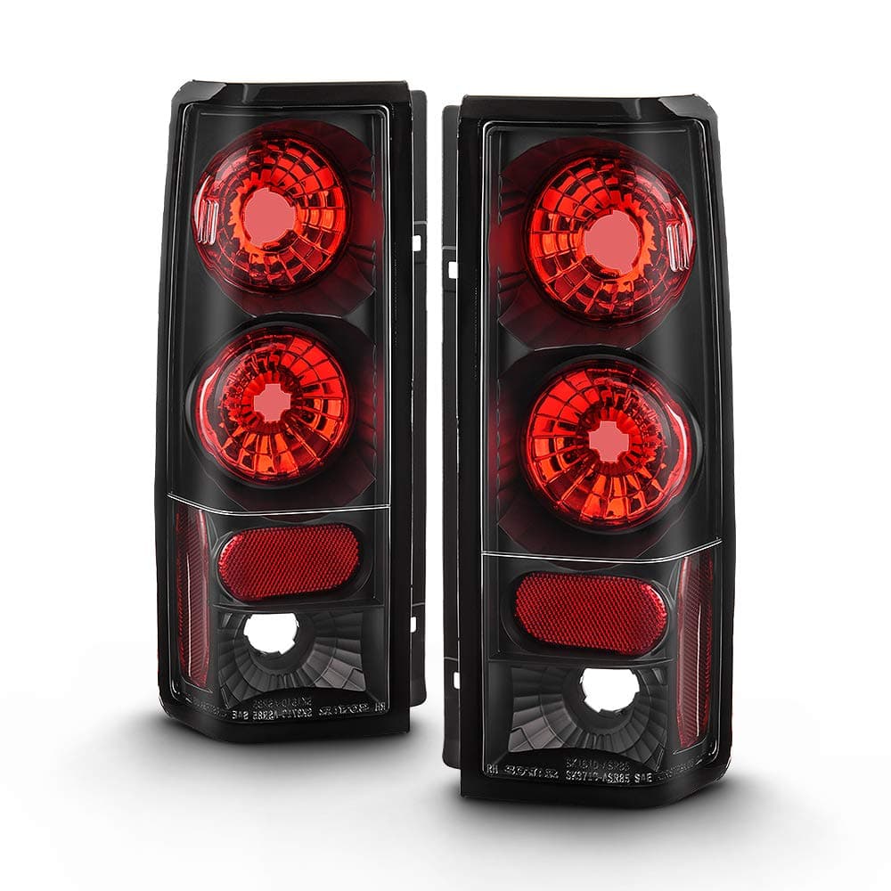 ACANII - For 1985-2005 Chevy Astro Van GMC Safari Black Rear Tail Lights Brake Lamps Driver & Passenger Side