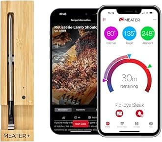 - Plus: Smart Bluetooth Wireless Meat Thermometer Digital | BBQ, Grill, Oven, Smoker, Air Fryer, Kitchen | Perfect for Steak, Chicken, Turkey, and More | Delicious Recipes in App