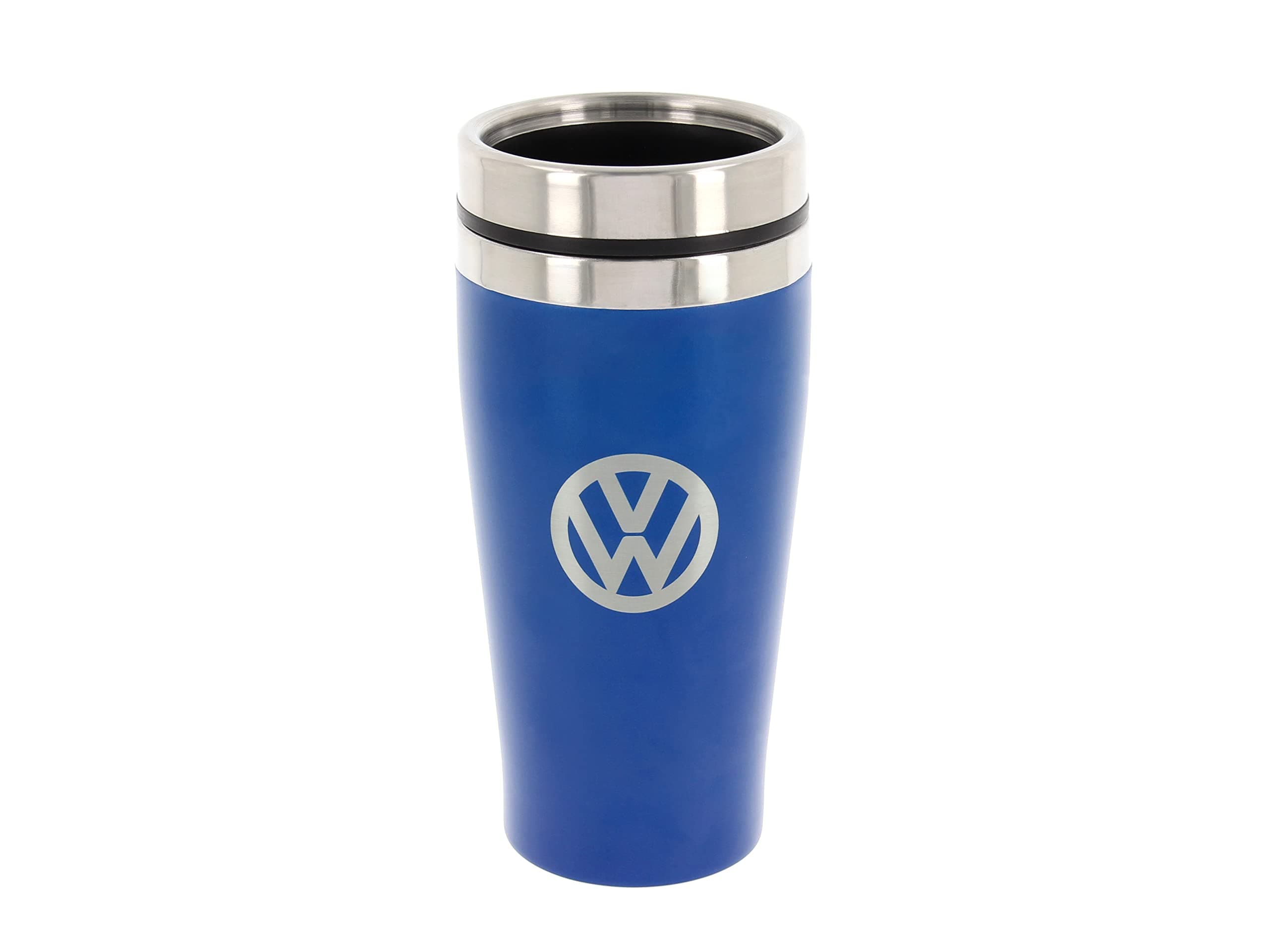 BRISA VW Collection - Insulated Stainless Steel Thermo Drinking Cup in VW Logo Design, Double-Walled (450ml/15.2 fl oz/Blue)