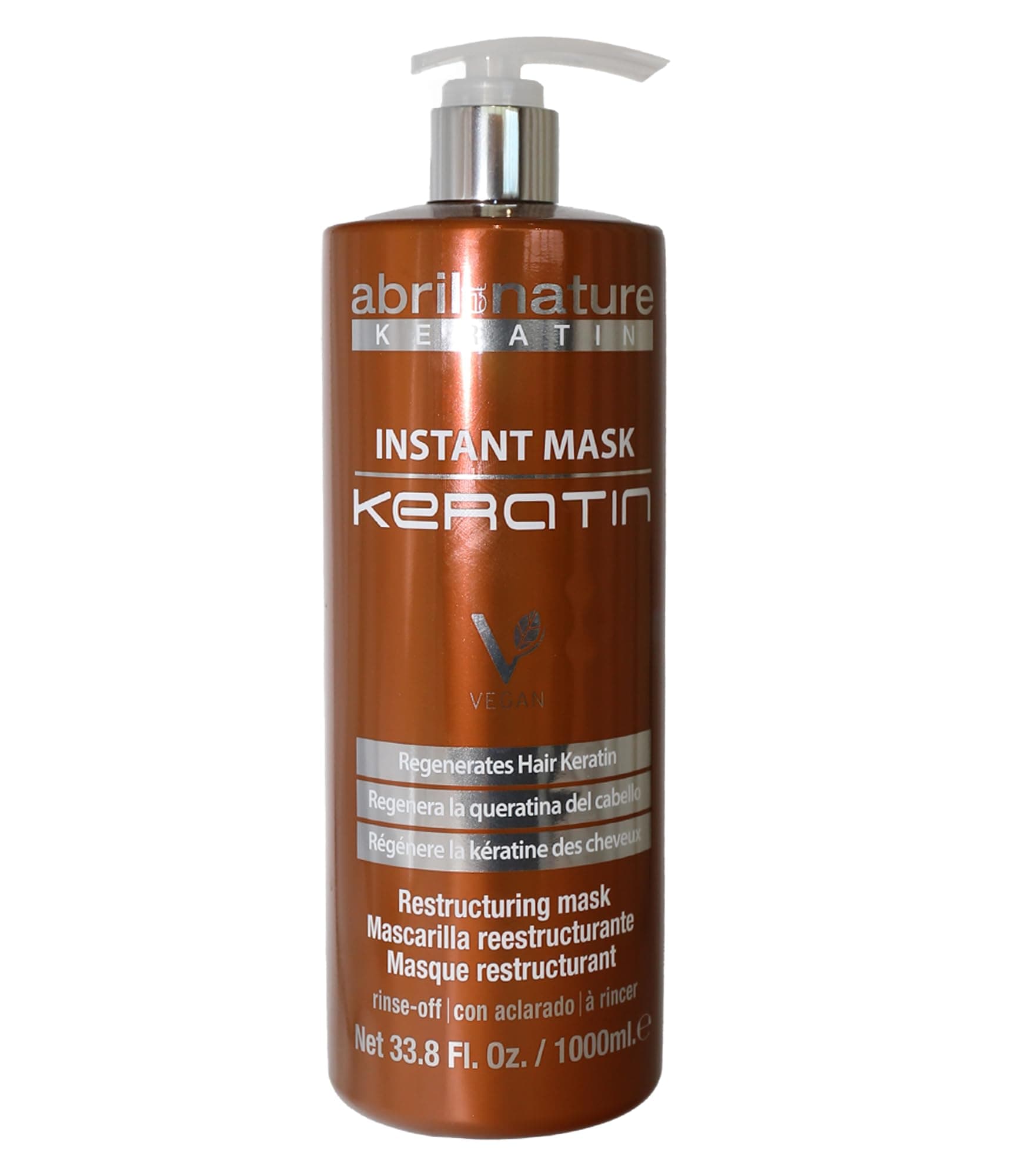 Abril Et Nature Instant Mask Keratin - 1000 ml - Treatment for Severely Damaged Hair - Restores Strength to the Hair Fibre - Powerful Anti-Frizz - Hair Conditioner