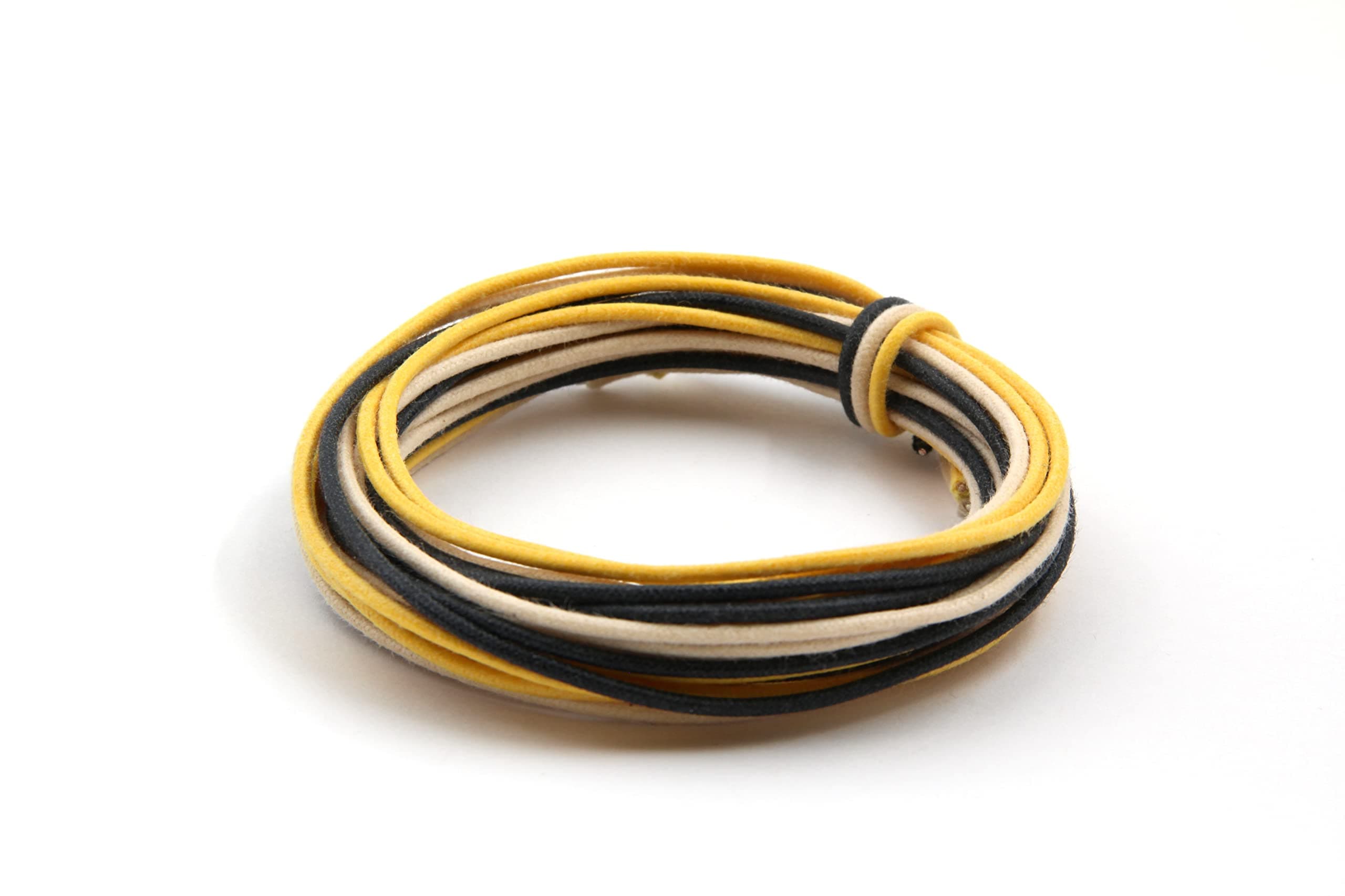 The Art Of Tone Gavitt 22 AWG Cloth Guitar Wire - Vintage-Style Push Back, Black/White/Yellow, 6 feet/ea.