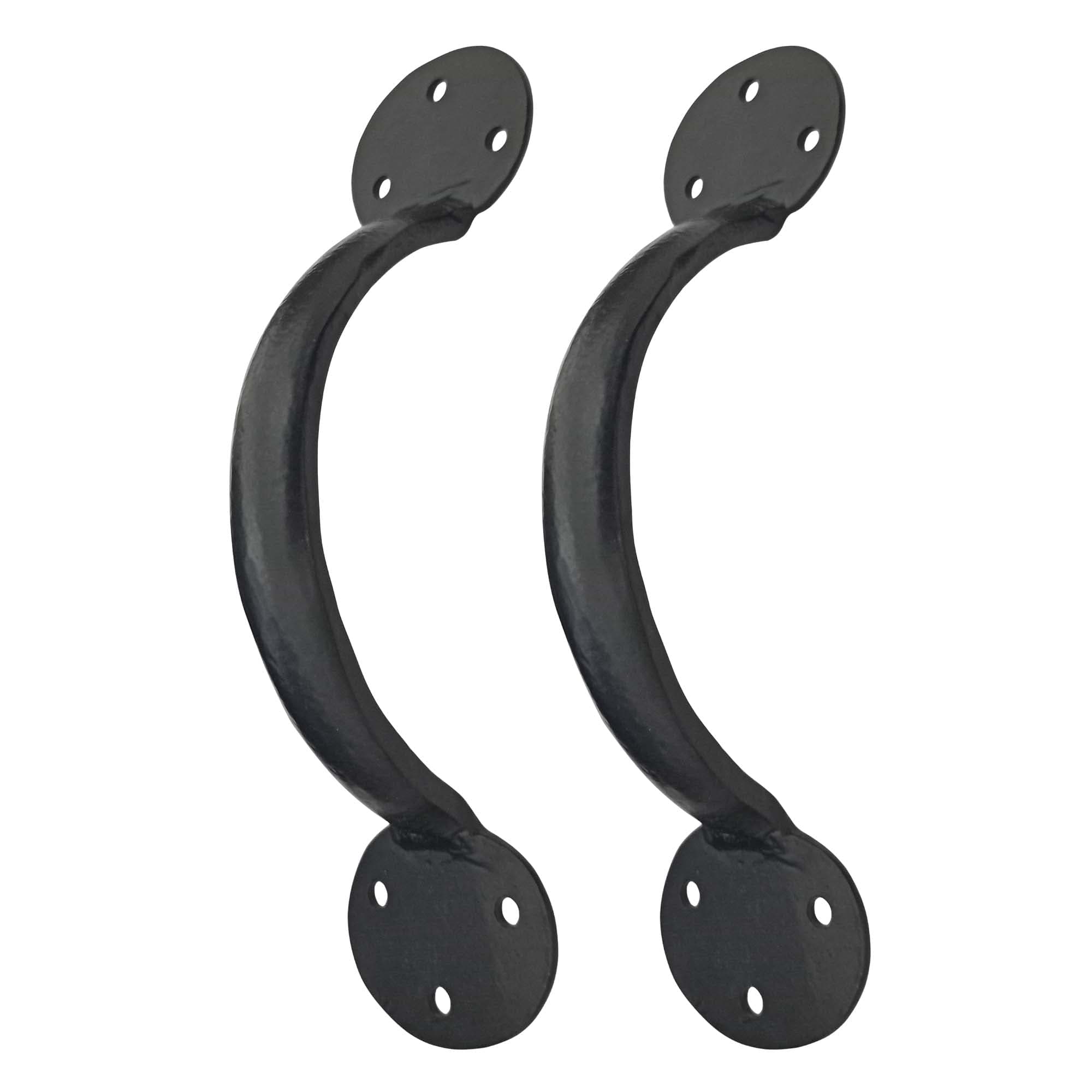 Maa Kamakhya Hardware 8″ Daruka Black Antique Iron Hand Forged Door and Cabinet Pull (Black Powder Coated Finish) - Supplied as 2 Piece Per Pack