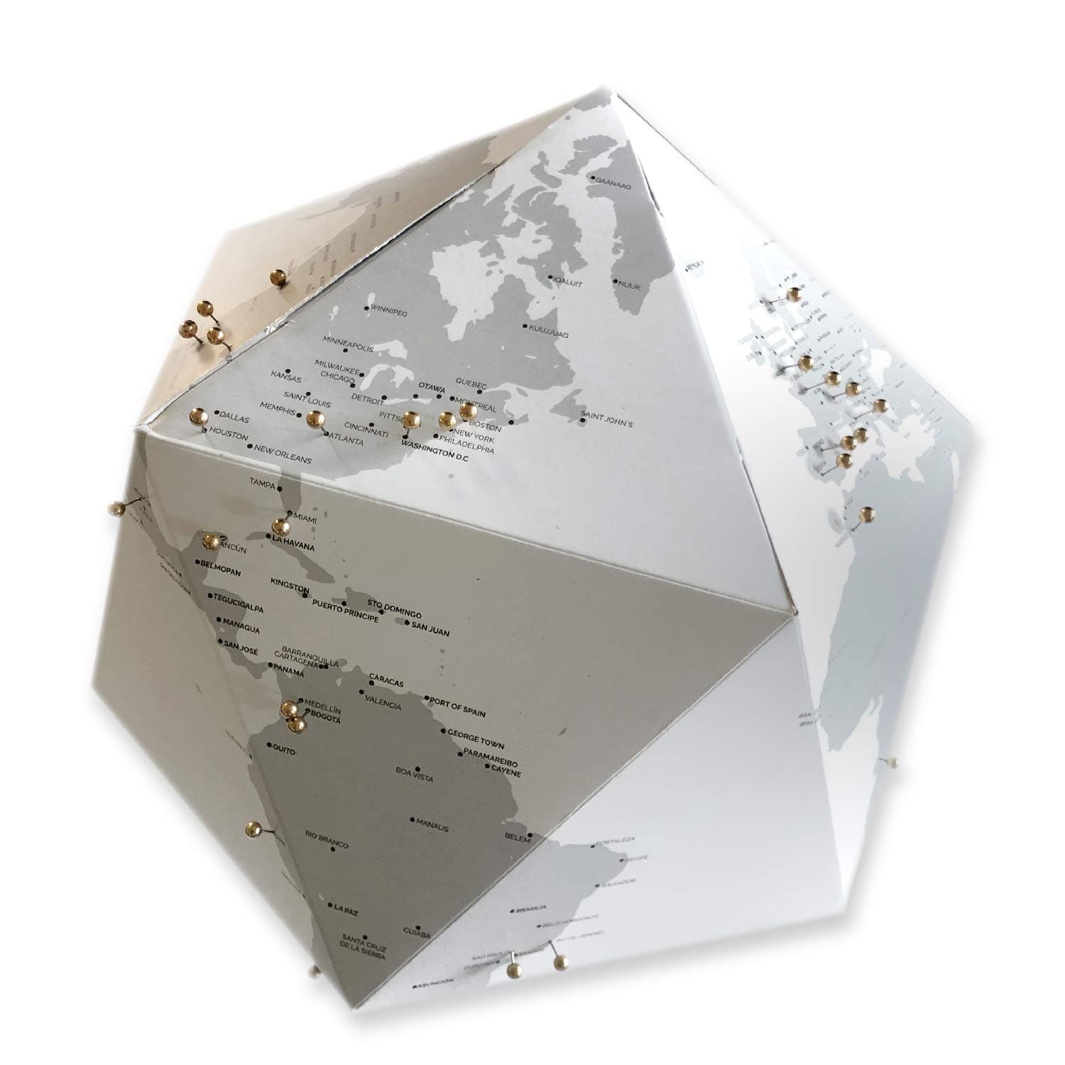 Eye Travel Lab. 3D Paper Globe - XL Travel Journey World Map - Travel Tracker - Gold Pins - Mark Where You Have Been!