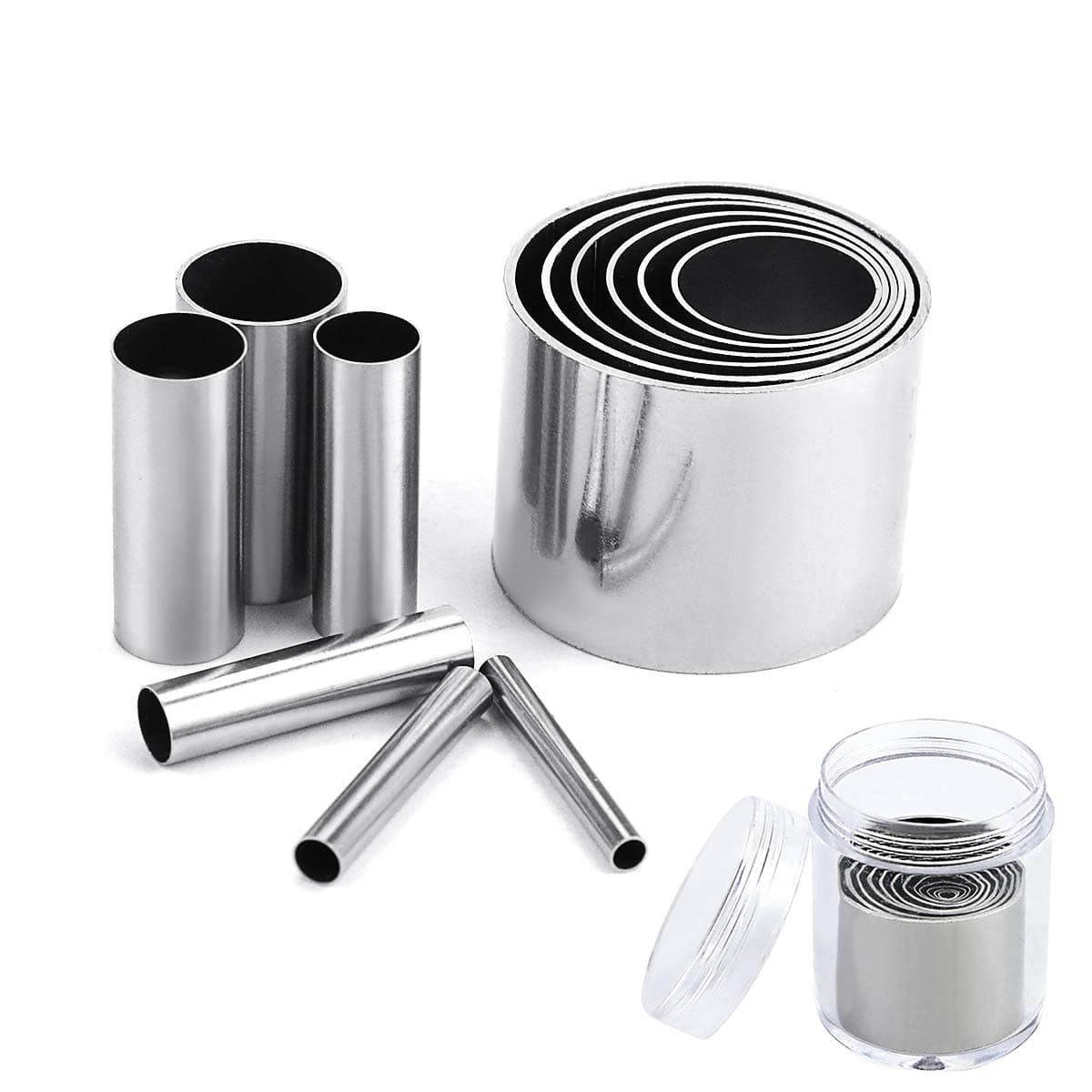 12 PCS Hole Hollow Punch Cutter Set with Storage Case,Stainless Steel Round Circle Ring Clay Cutters Ceramics Dotting Baking Indentation Mold Tools for Polymer Clay Pottery Handmade Craft