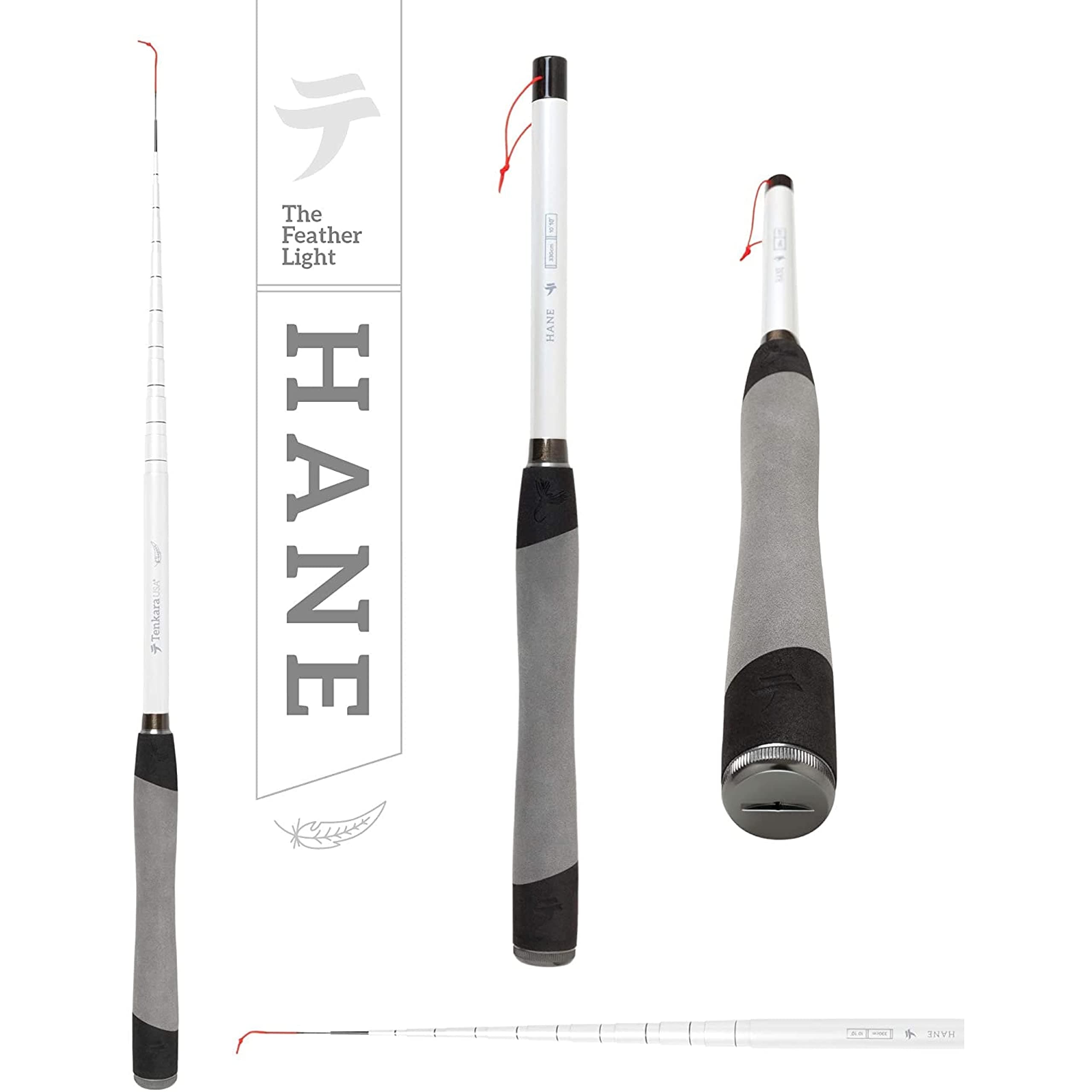 Tenkara USA Fly Fishing HANE™ Rod with Case, Super Compact All-Around for Small & Medium Fish - Ultra-Portable, Carbon Fiber, Lightweight (10ft10in - 330cm)