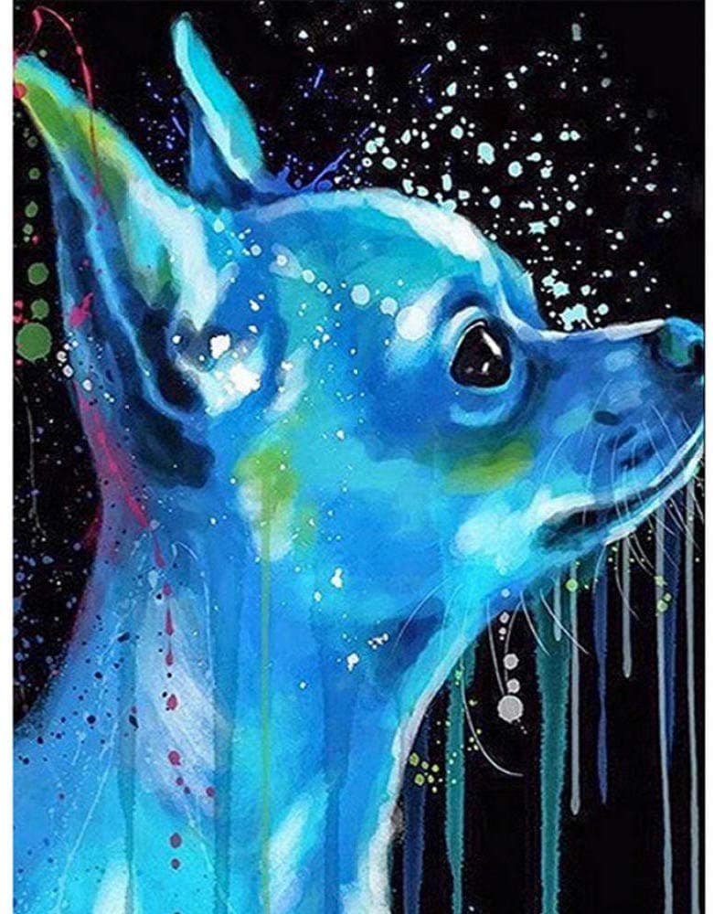 LVGUMM Paint by Numbers Kits for Adults and Kids Creative cute chihuahua Diy Digital Oil Painting Kits Pre-Printed Canvas Art Home Decoration - 16X20 Inch Frameless