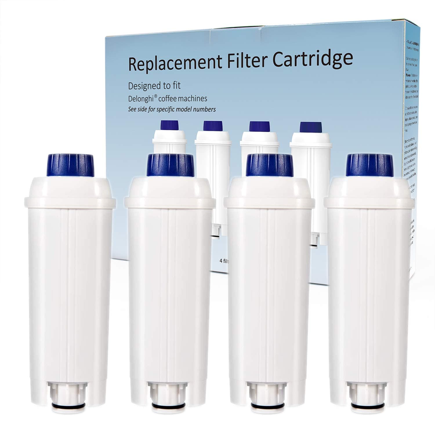 Coffee Filter Replacement for DeLonghi Filter DLSC002, DLS C002, Compatible with ECAM, ESAM, ETAM, BCO, EC, EC680, EC800-4 packs