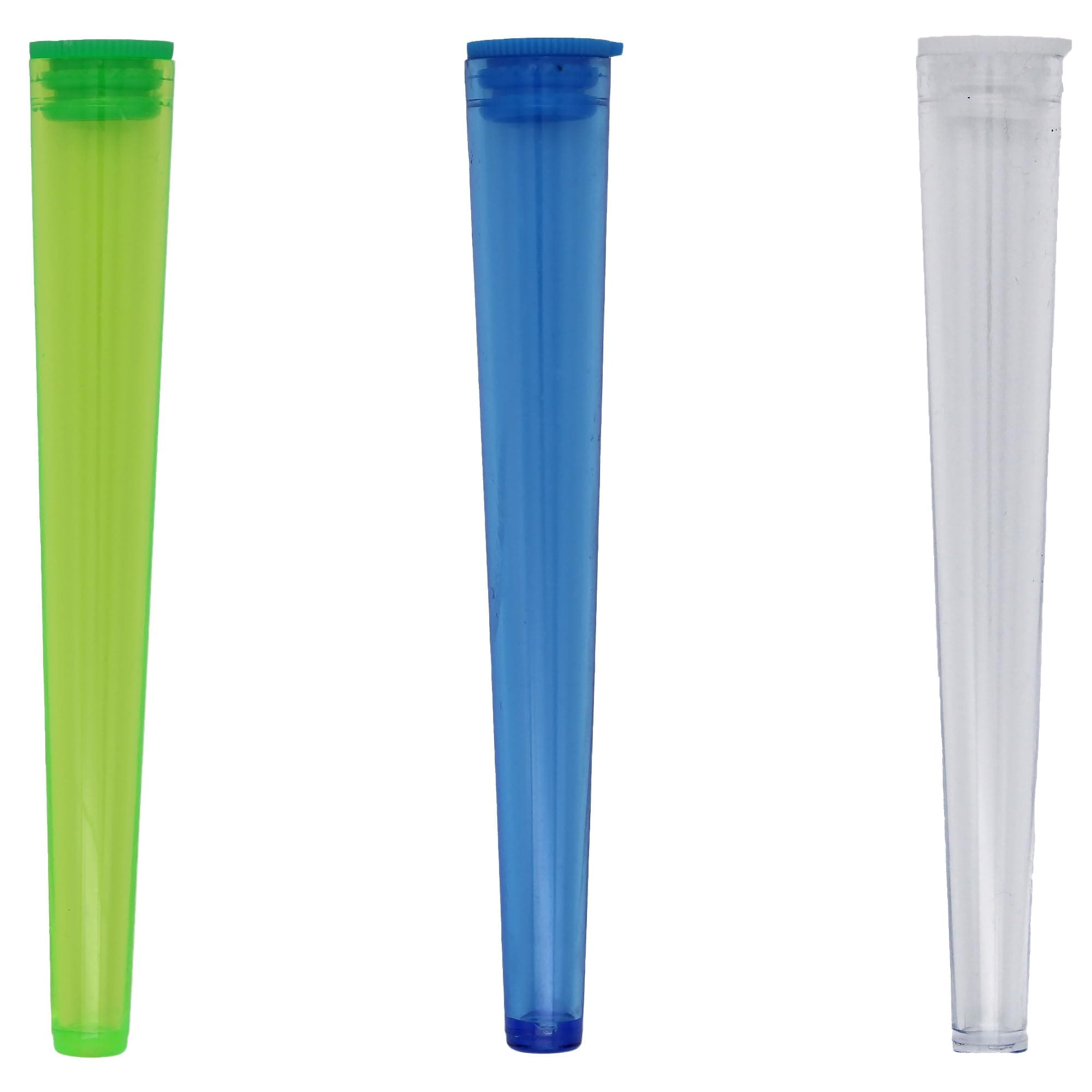 Cherry-on-Top King Size Cone Holder Air Tight Hard Plastic Tube Smoking Rolling Cig Tube, 3 Holders Random Colour