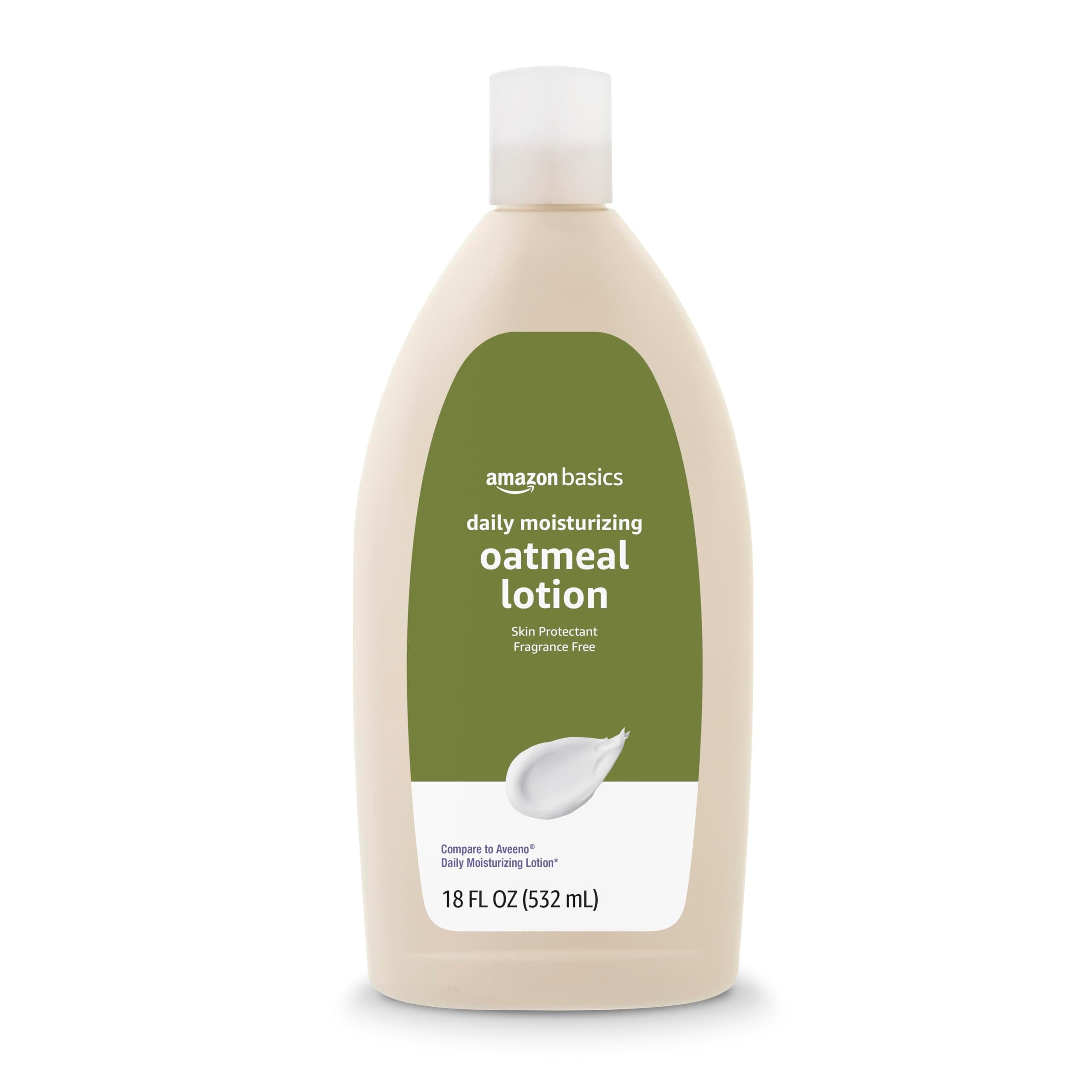 Daily Moisturizing Oatmeal Body Lotion, Fragrance Free, Non-Greasy, Fast-Absorbing, Non-Comedogenic, Colloidal Oatmeal, Skin Protectant, 18 Fl Oz (Pack of 1) (Previously Solimo)