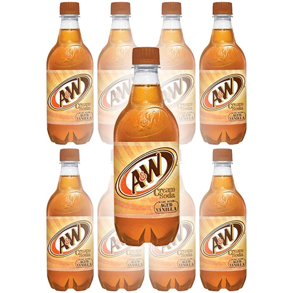 A&W Cream Soda, Made With Aged Vanilla, 20 Fl Oz Can, (Pack of 10, Total of 200 Fl Oz)