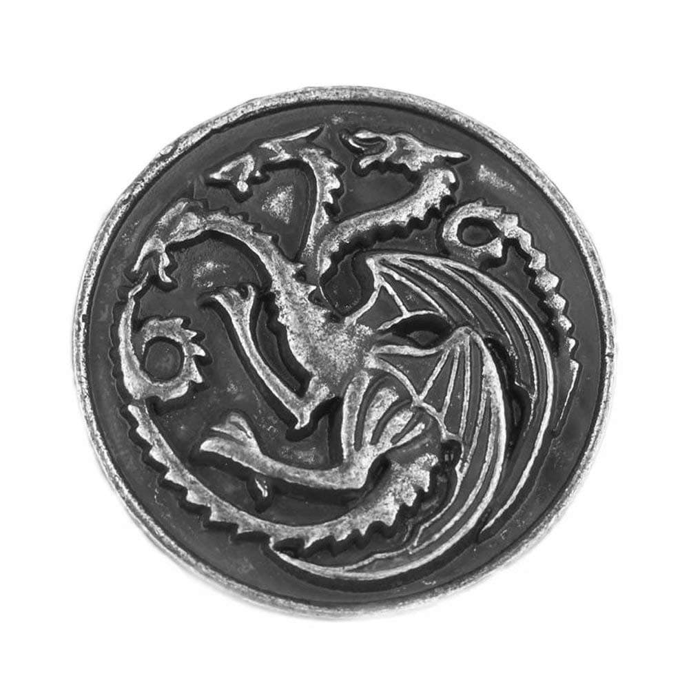 Targaryen Dragon Silver Brooch Pins Thrones Halloween Cosplay Accessory