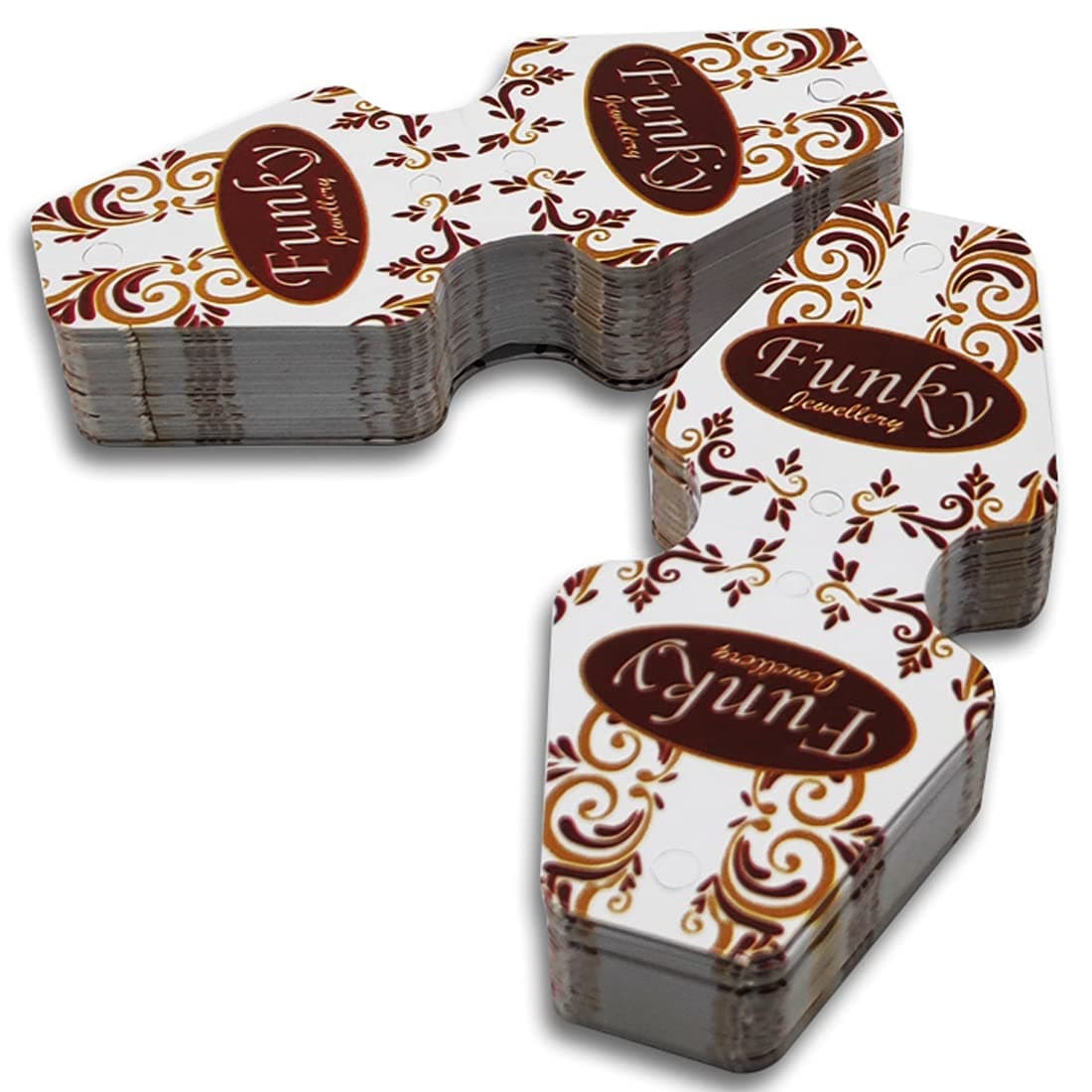 DIY Crafts 25 Pcs, 97mmx25mm, Writable Unique Designed Tag Price Label Display for Necklace Bracelet with Designer Hole(25 Pcs, 97mmx25mm)