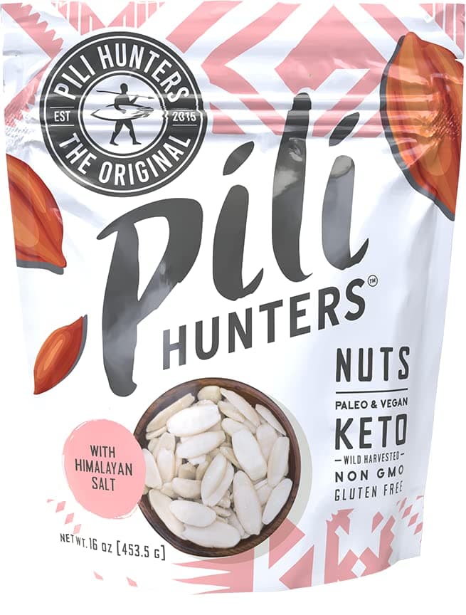 Pili Hunters - Wild Sprouted Pili Nuts, Himalayan Salt (1 lb Bag) Keto/Paleo/Vegan Snacks, Low Carb Energy, Gluten Free, No Sugar Added, Superfood, The Original