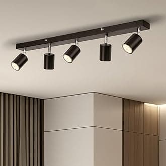 – Spotlights Ceiling Lights 5 Way, Black Ceiling Lights Including 5 x 6W GU10 Bulbs Warm White 2700K 550lm, Rotatable Spotlight Bar, Modern Kitchen Light Fittings for Bedroom Living Room
