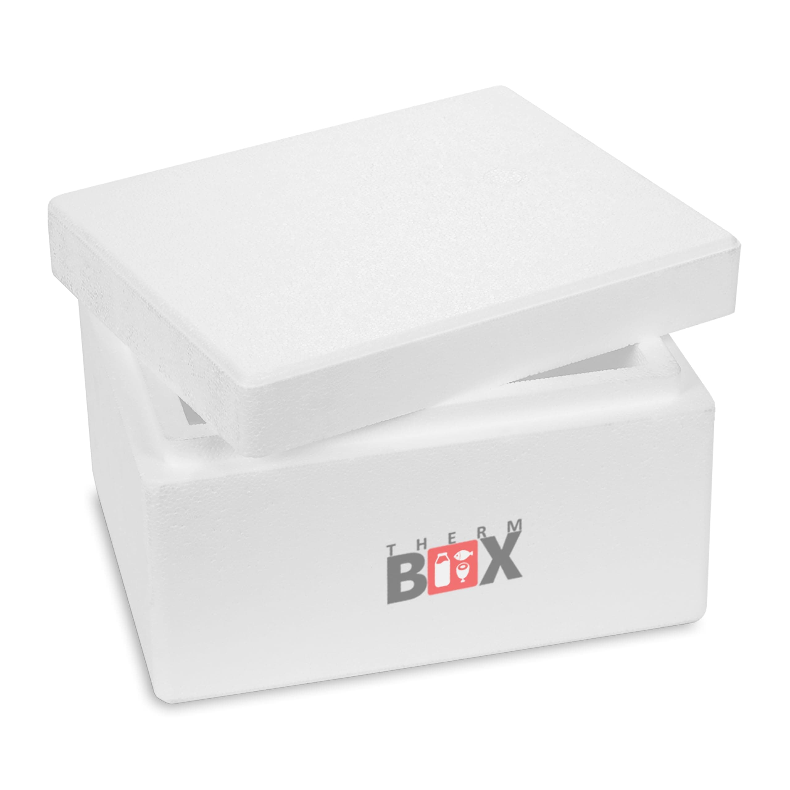 THERM BOX Polystyrene Box - Thermal Box for Food & Drinks - Polystyrene Cool Box & Warming Box (31 x 25 x 18.5 cm - 5.93 L Volume) Reusable