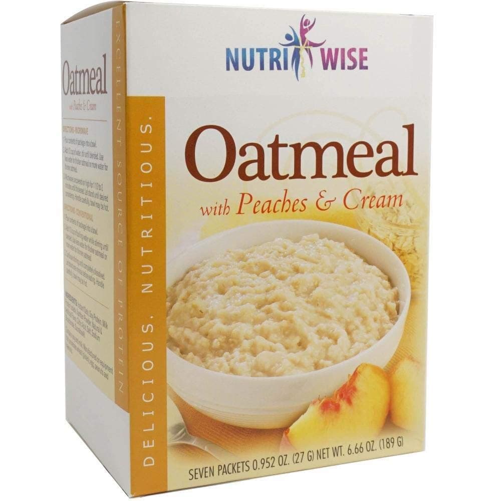NutriWise - Peach Oatmeal | Healthy Nutritious Diet | 7/Box | High 15g Protein, Low-Carb, Low Calorie, Low Fat, Aspartame Free
