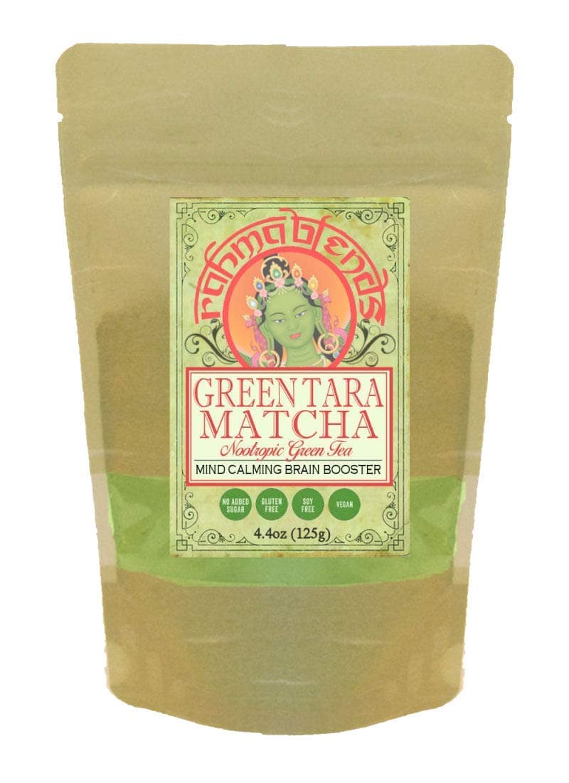 Green Tara Matcha: Brain Boosting Matcha Latte Blend (with Lion's Mane, Mucuna, Eleuthero, Lemon Balm, Gotu Kola, Bacopa Extracts) Tonic, Superfood, Memory, Study, Nootropic, Focus. 4.4oz