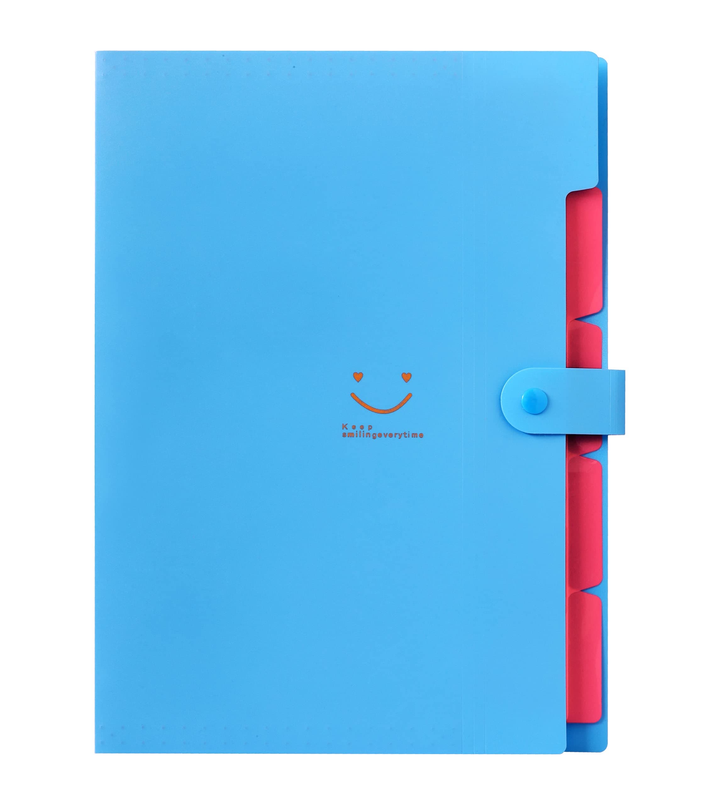 SNR Expandable File Folder File Organizer Document Organizer for School Office A4 Paper Organizer Paper File Folder with 5 Pockets File with Buckle Closure (Blue)