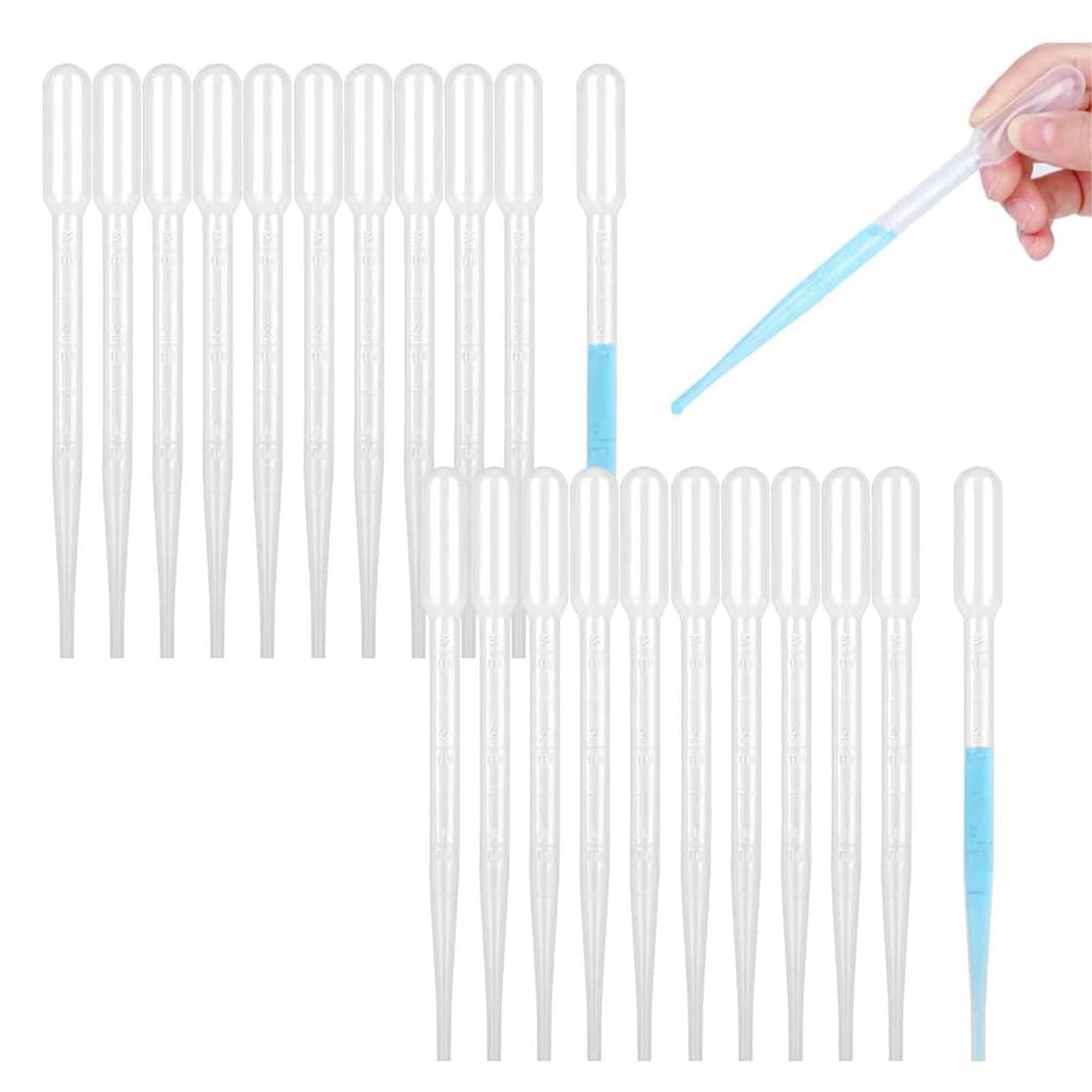 50PCS Plastic Disposable Transfer Pipettes, 3ml Calibrated Pipette Dropper for Essential Oils, Science Laboratory, DIY Art, Make up Tool