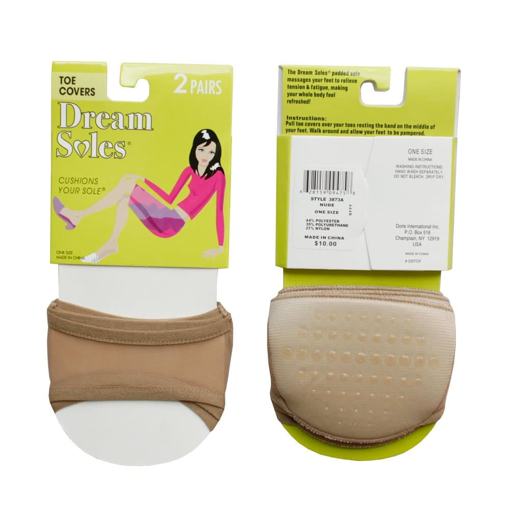 Dream Soles Women's Padded Sole Toe Covers (Pack of 6 Pairs)