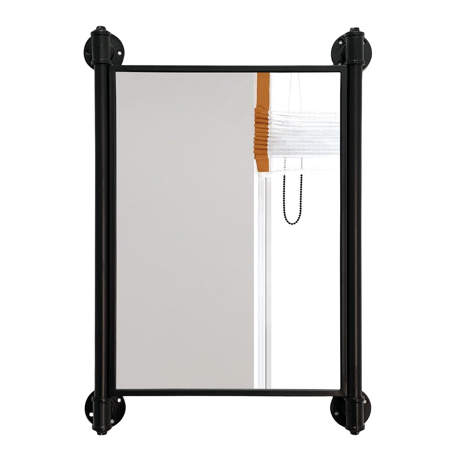Industrial Pipe Mirror for Bathroom,Rectangle Iron Wall Mirrors for Living Room Bedroom(27.5 x 19.68 in)