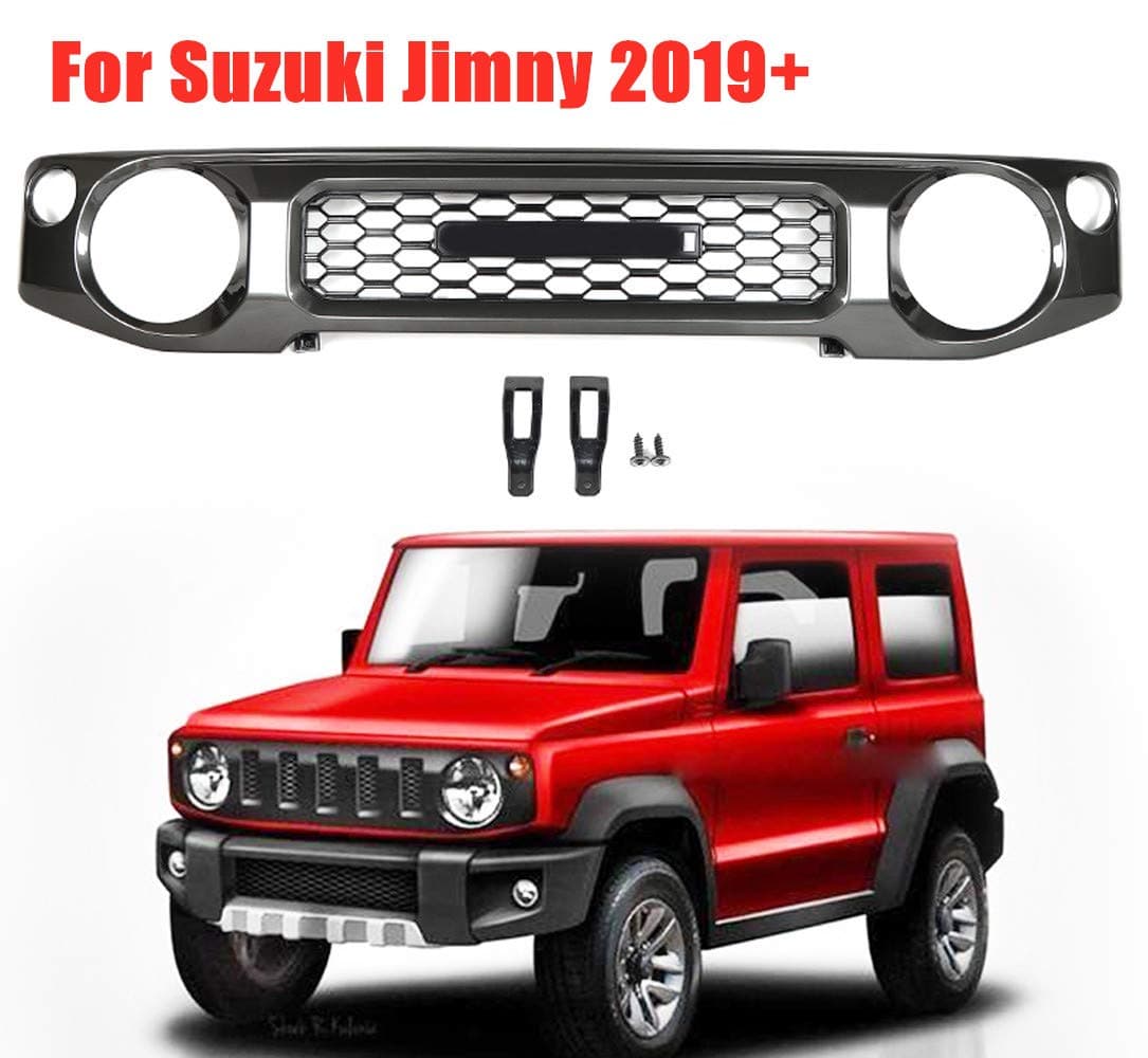 HJHNB ABS Front Racing Grill Grille for Suzuki Jimny JB64 JB74 2019+, Car Bumper Radiator Decorative Modification Replacement Accessories,A#