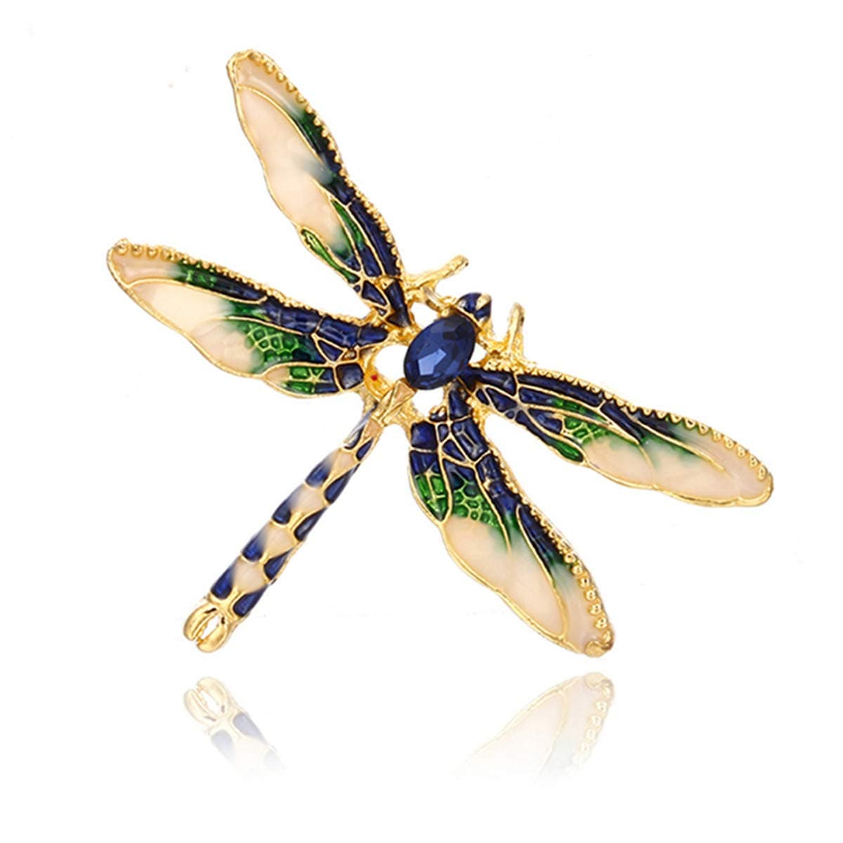 Dragonfly Brooches for Women Enamel Insect Crystal Brooch Men Suit Dress Pin Brooches