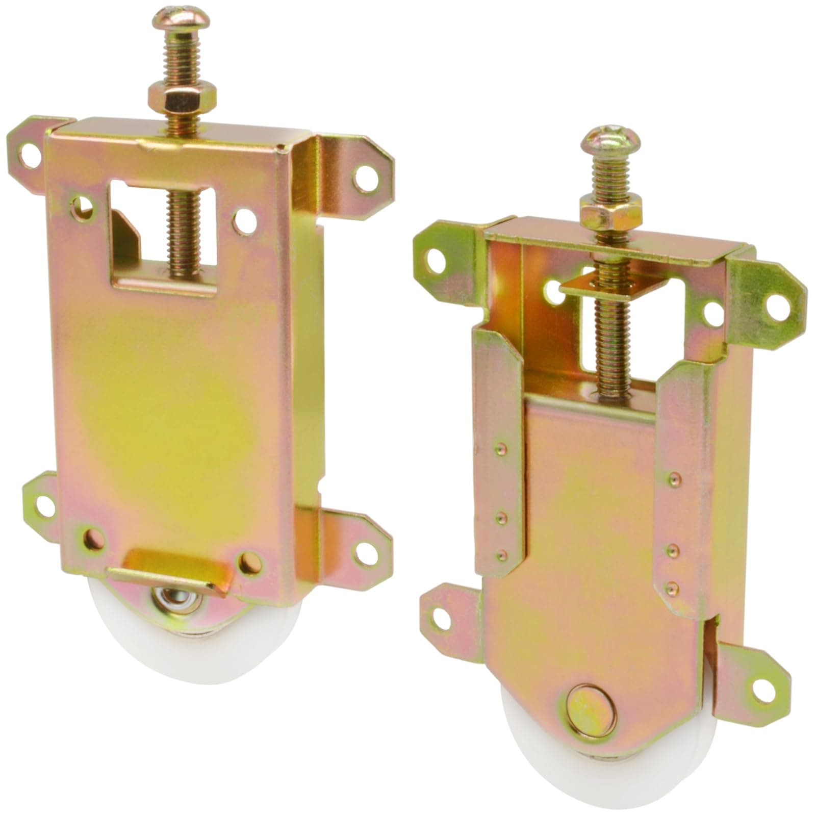 TPard Sliding Door Rollers, 2-Pack, Stamped Steel Housing, Nylon Wheels with Ball Bearings, 1.5 inch Diameter, Fits Contractors Part #W8020C