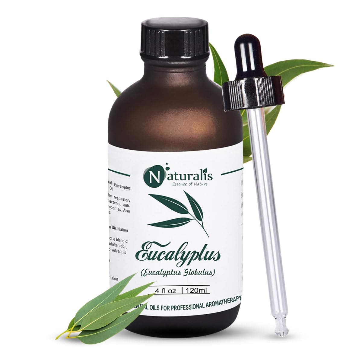 Naturalis Eucalyptus Oil Essential Oil – Pure Eucalyptus Essential Oil for Aromatherapy, Skin & Hair Care, Massage, Steam Inhalation, and Diffuser – Therapeutic Grade, 120ml