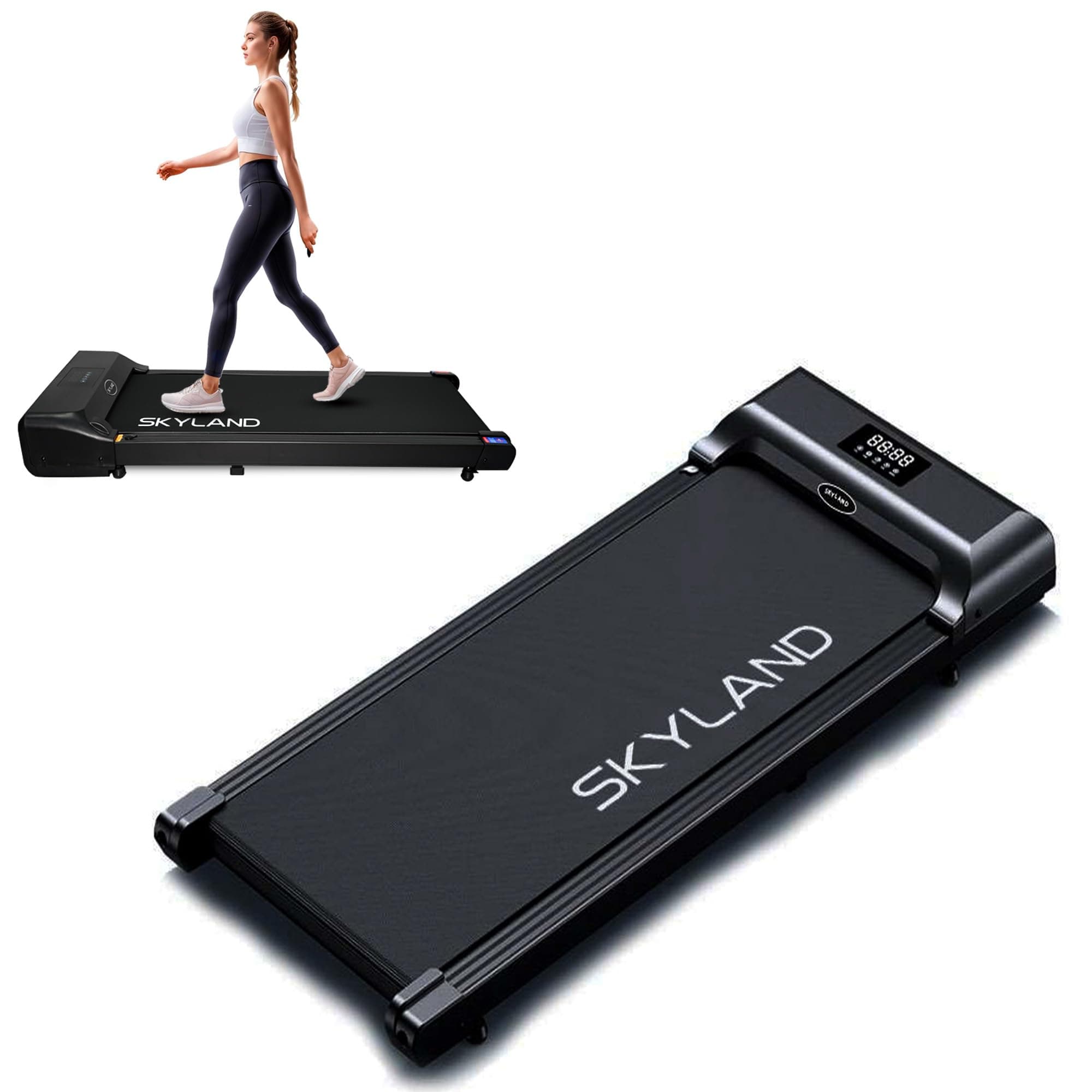 SKY LAND Walking Pad Treadmill for Home & Office – Slim Under Desk Walking Treadmill with LED Display, Remote Control, Quiet Motor, Space-Saving Design