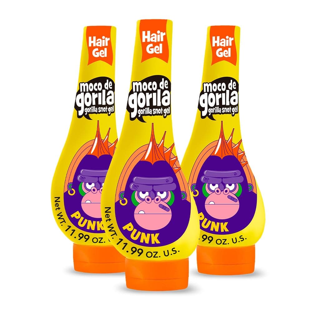 Moco de Gorila, Hair Styling Gel, Reactivate with water, Long-lasting Hold, 3-Pack, 11.99 Oz, Squeeze Bottles