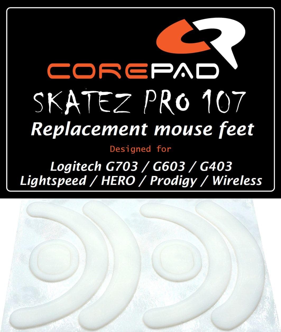 Corepad Skatez Pro 107 Logitech G703 Lightspeed / G603 Lightspeed / G403 Prodigy / G403 Prodigy Wireless Replacement Mouse Feet