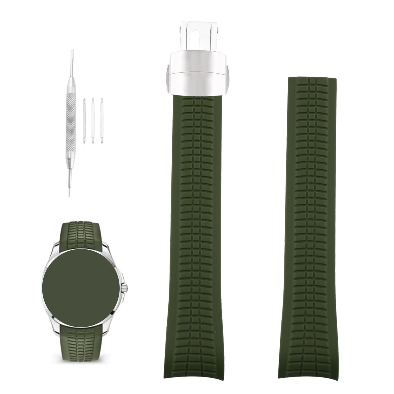 XIWCompatible for 21mm Patek Philippe Aquanaut PP 5164A 5165 5167A 5167R 5168 5968 5267 200A-010 Rubber Watch Band Replacement for men Silicone Wirstband Strap women Bracelet