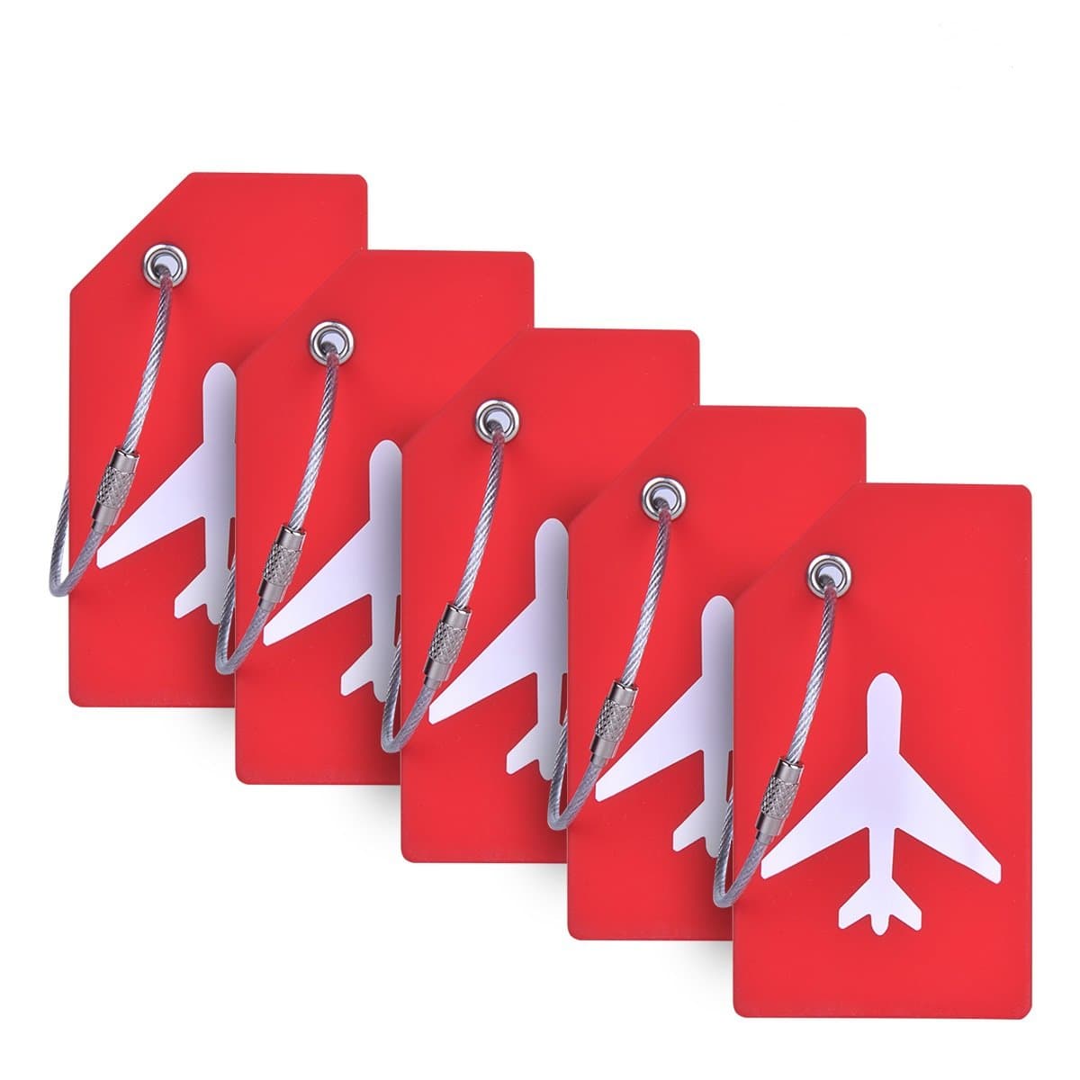 Ovener 5PCS Silicon Luggage Tags Business Card Holder Travel ID Bag Tag Red Color By CPACC